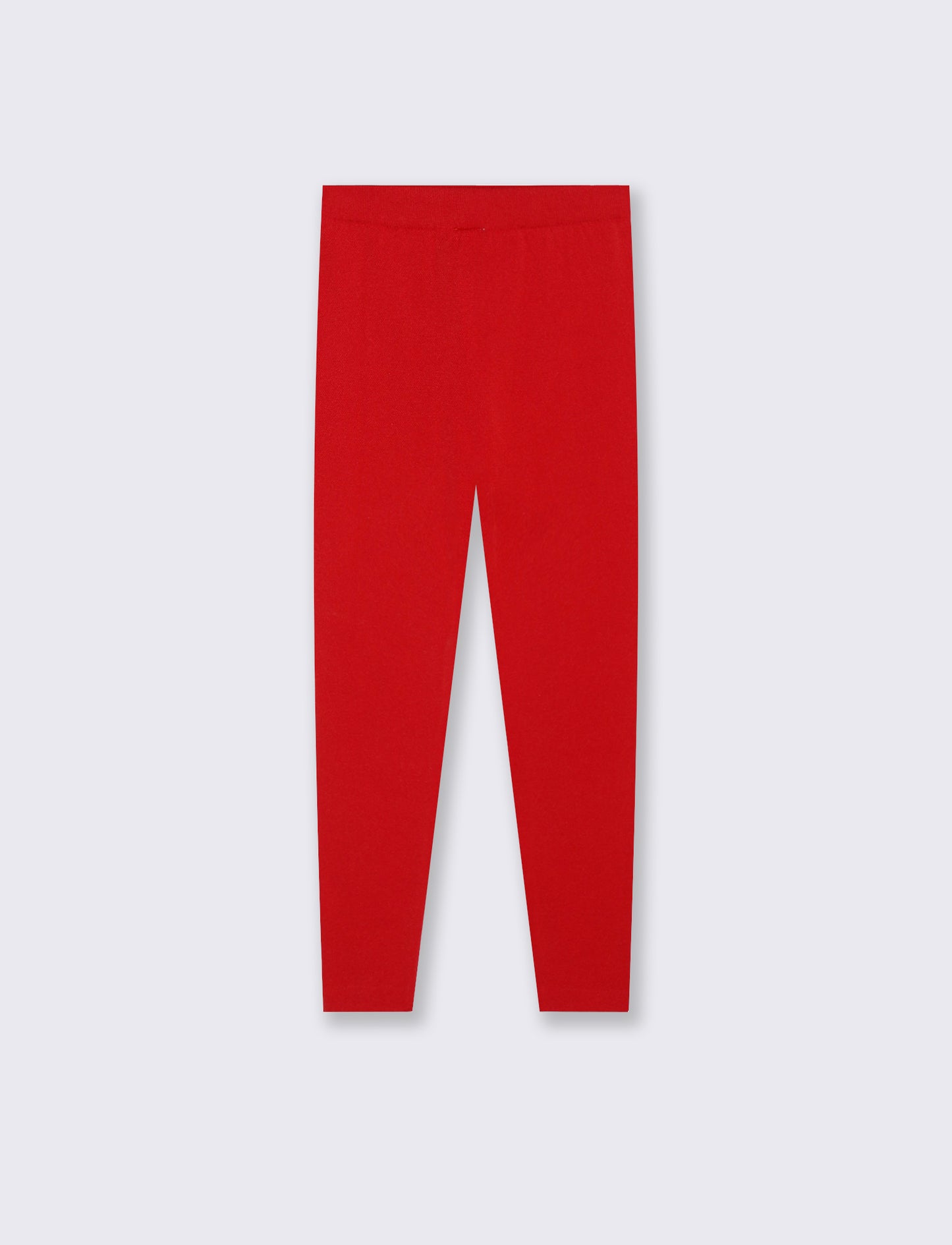 Leggings invernali da bambina in filato elastico. - Rosso