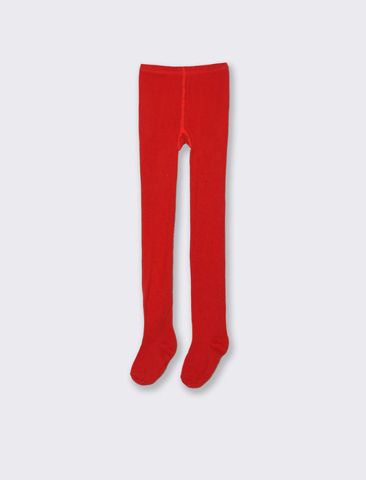 Calze con lurex tinta unita. - Rosso