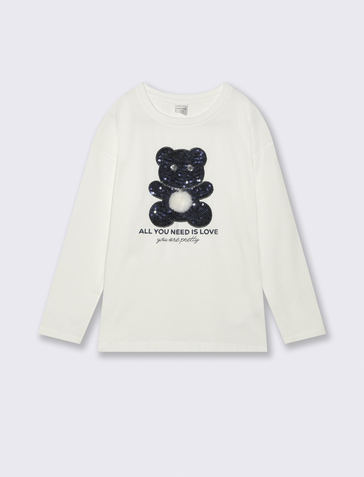 T-shirt manica lunga - Bianco latte