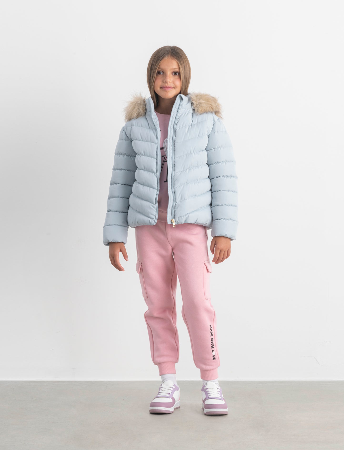 Giubbino imbottito bambina - Azzurro