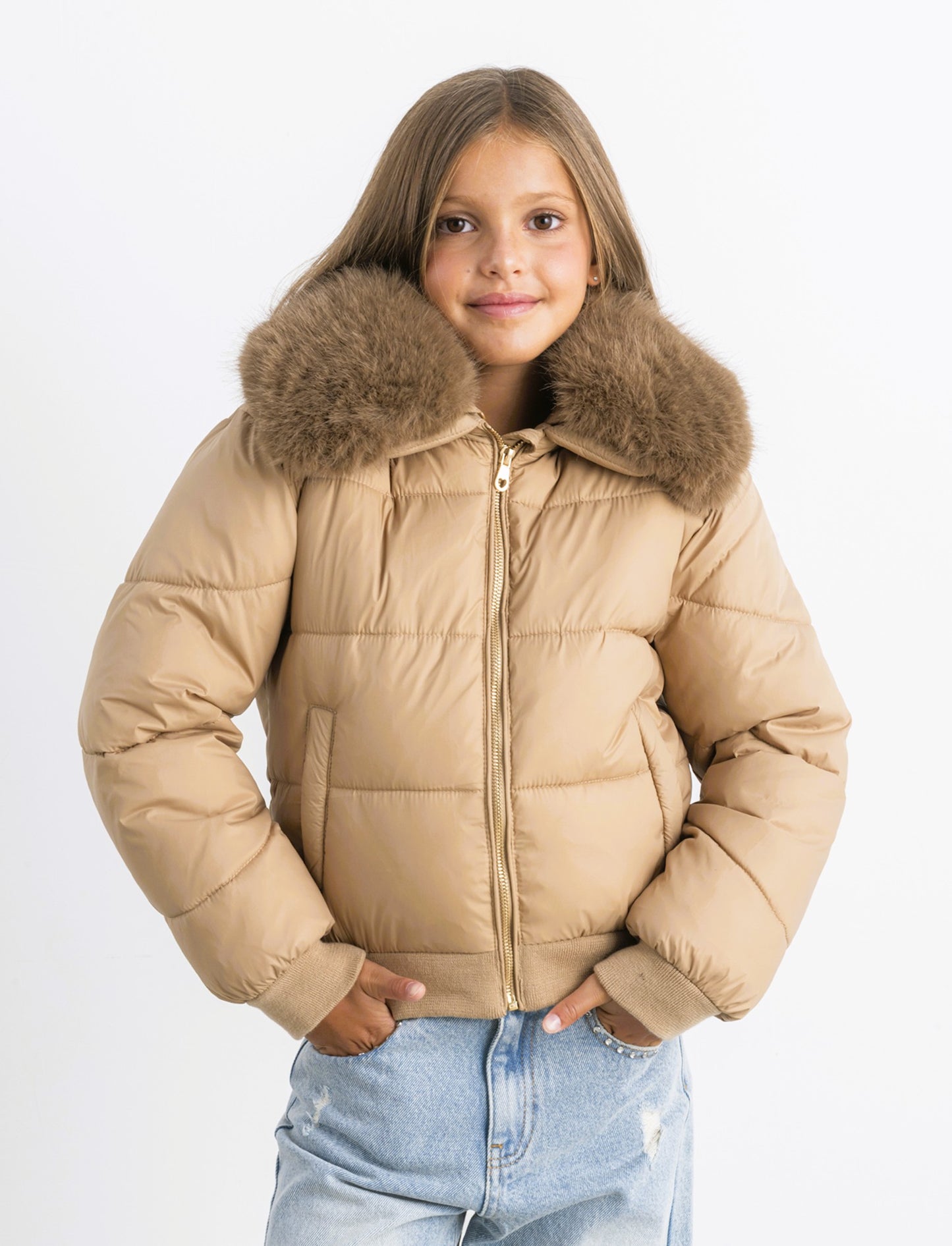Giubbino imbottito bambina - Beige