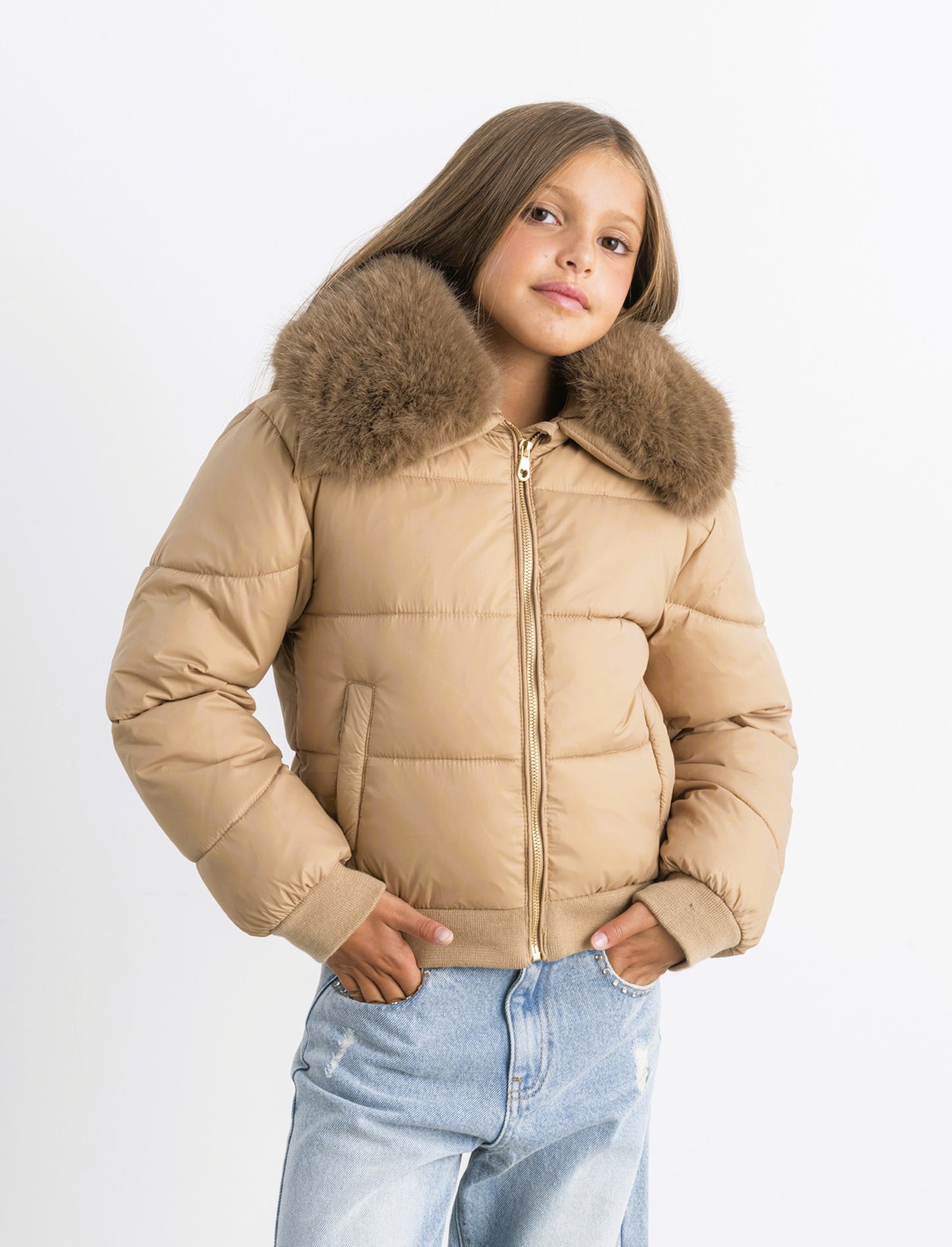 Giubbino imbottito bambina - Beige