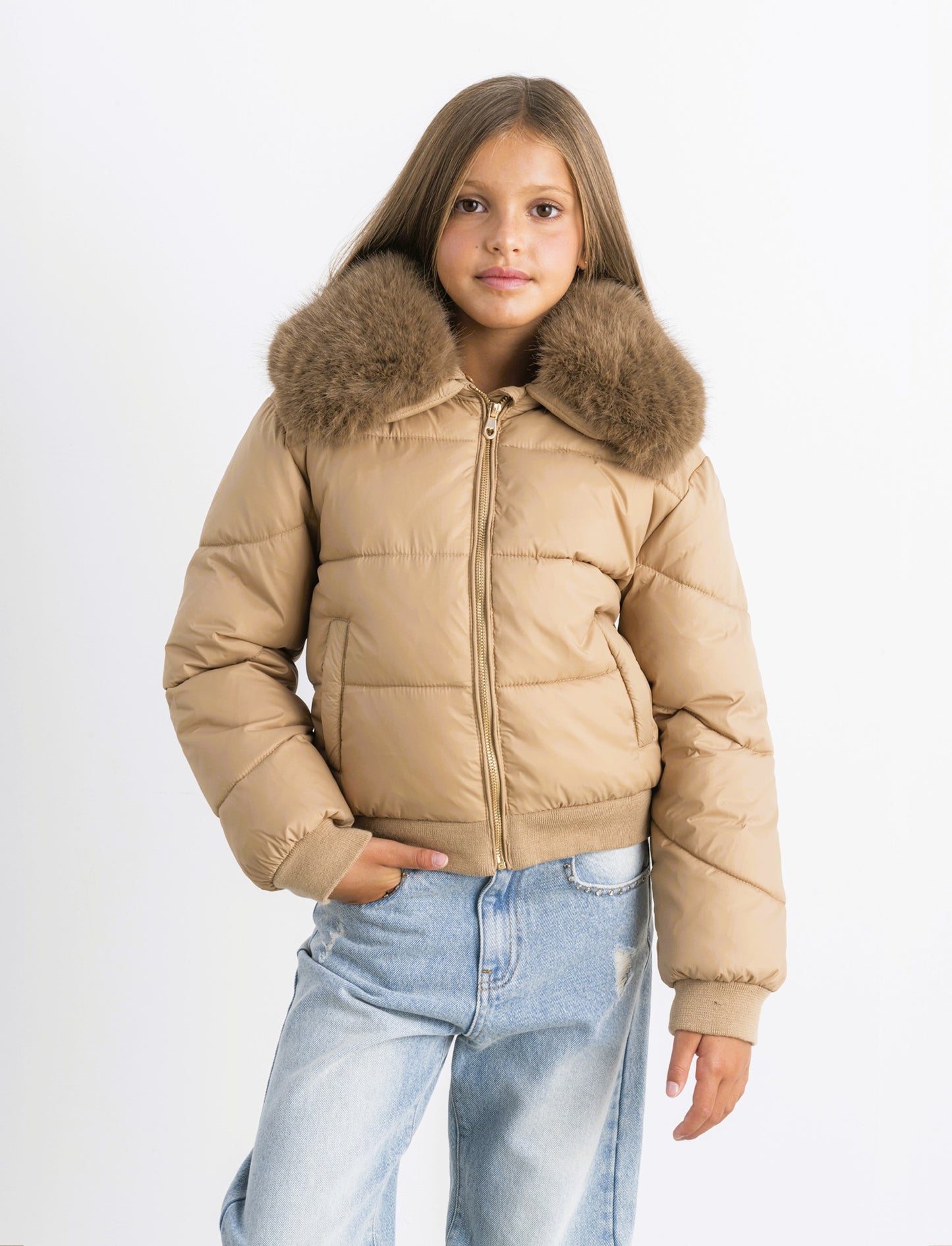 Giubbino imbottito bambina - Beige