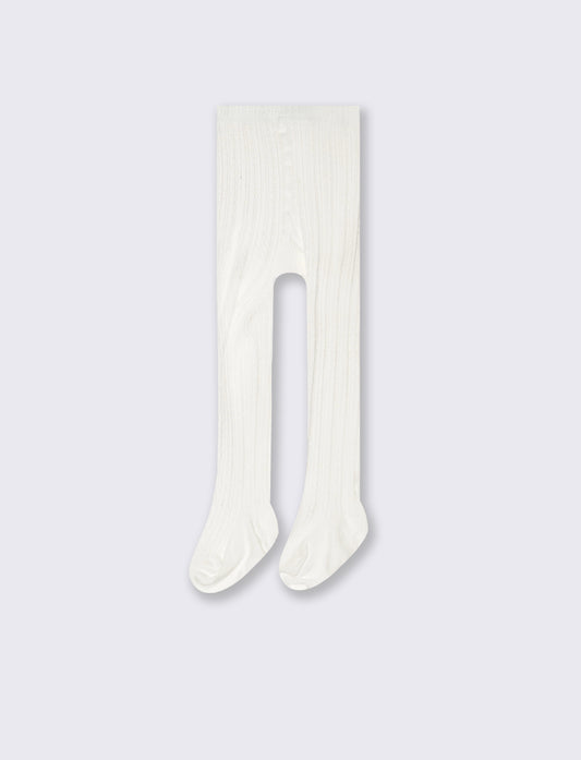 Calze con lavorazione treccine - Bianco sporco