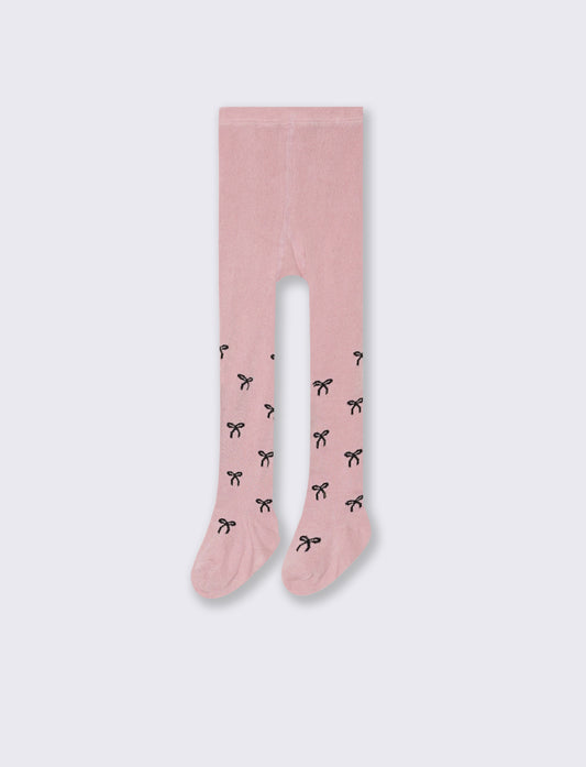 Calze con stampa fiocchetti - Rosa