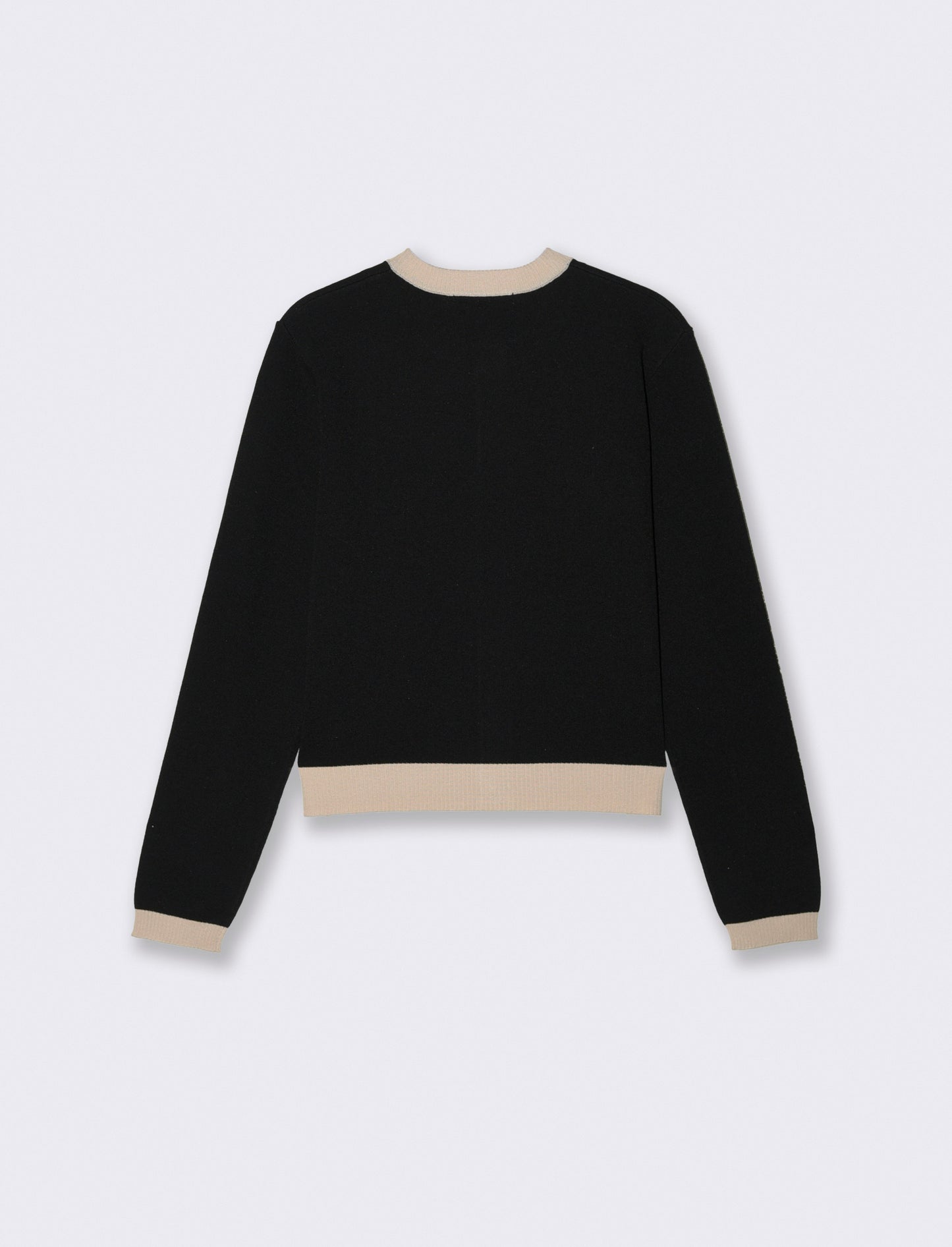 Cardigan con bottoni e bordi a contrasto - Nero