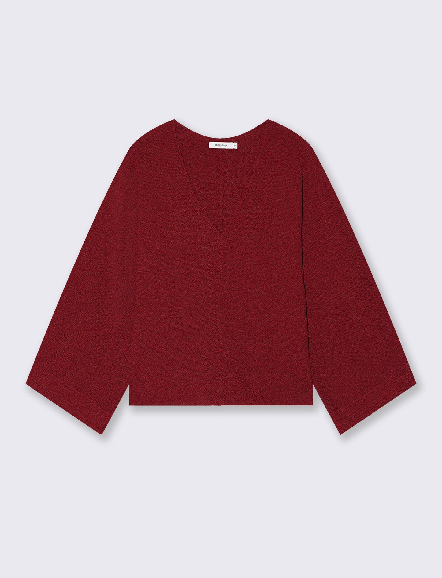 Pullover Manica a Kimono e Scollo V - Rosso india