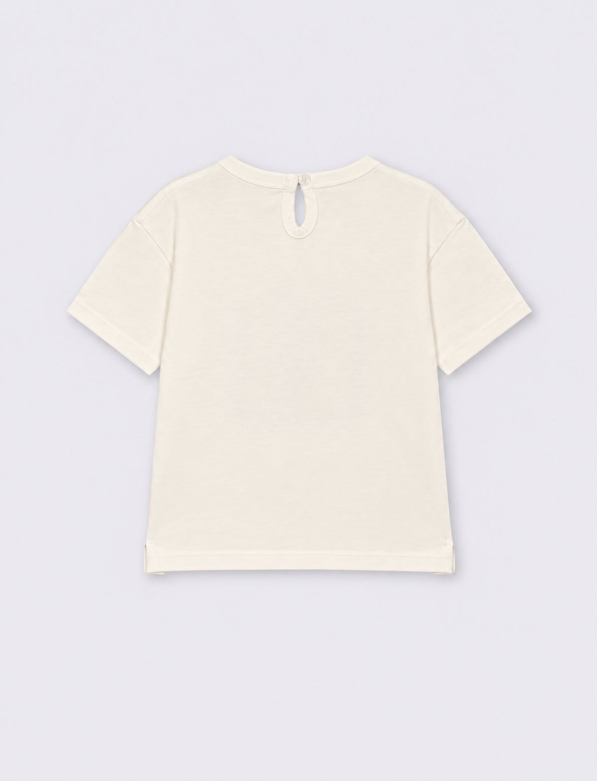 T shirt con patch e ricamo - Bianco latte
