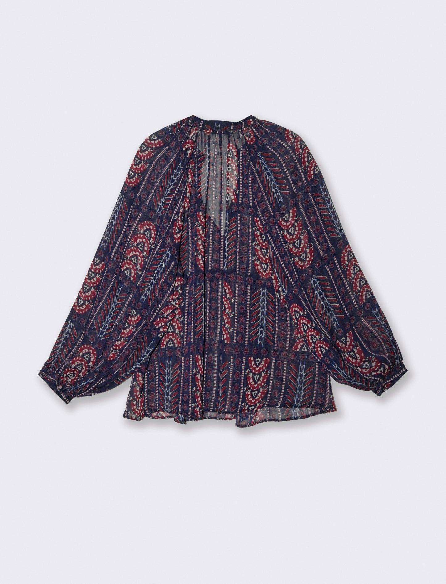 Long Sleeve V-Neck Blouse - 