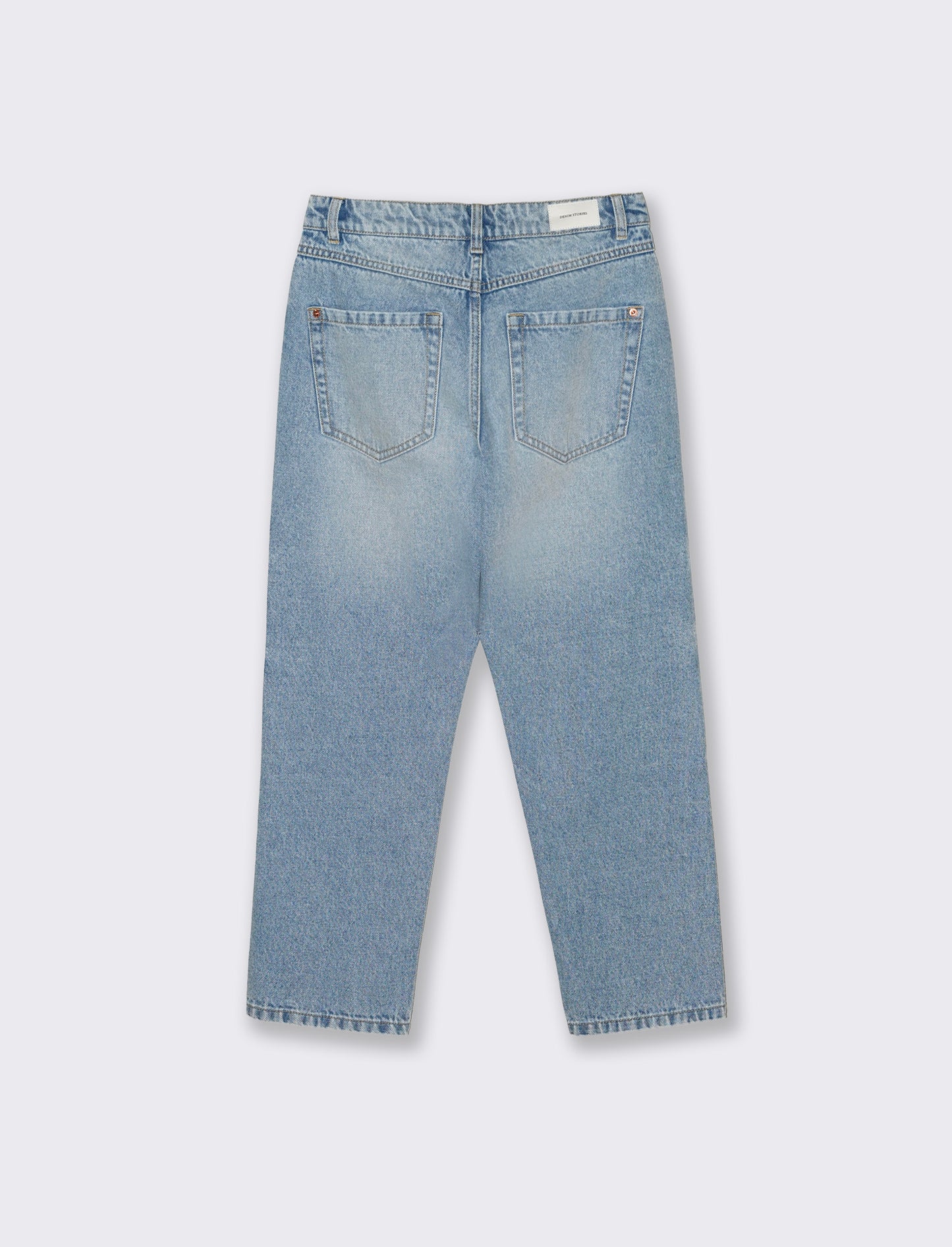 Jeans Crop Vita Alta a Gamba Dritta - Denim