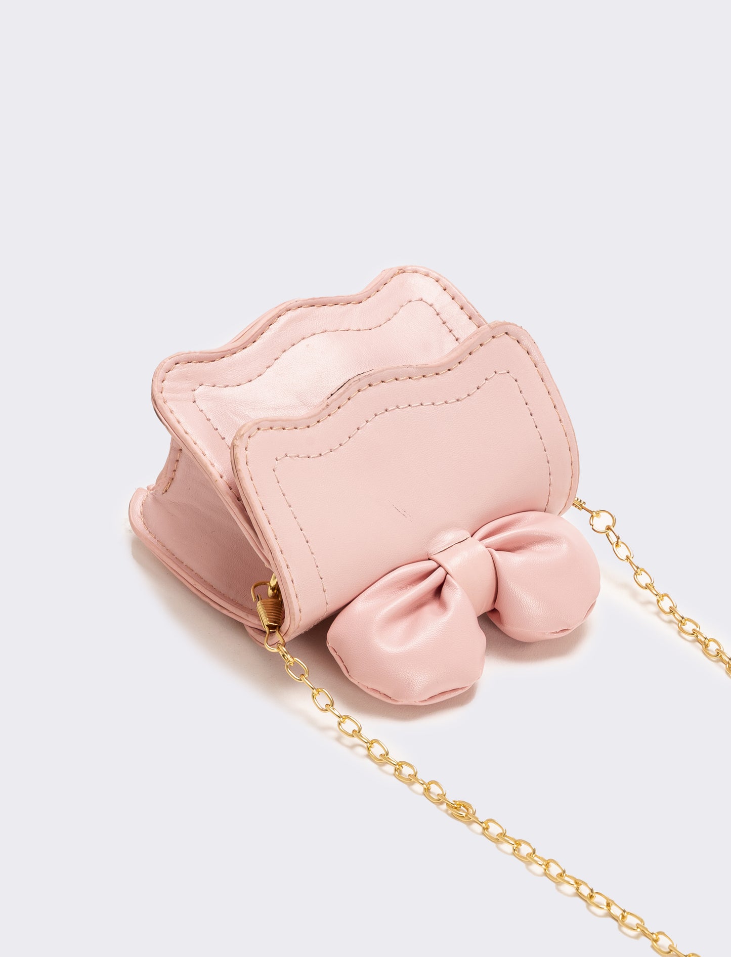 Borsetta bambina con fiocco e patta - Rosa