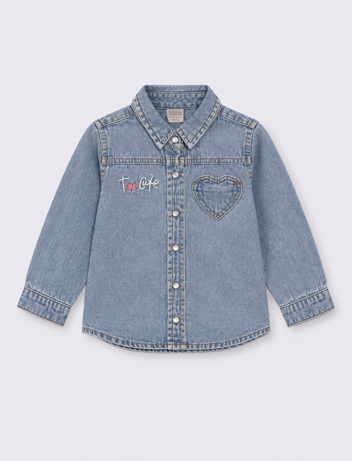 Camicia con tasca a forma di cuore - Denim
