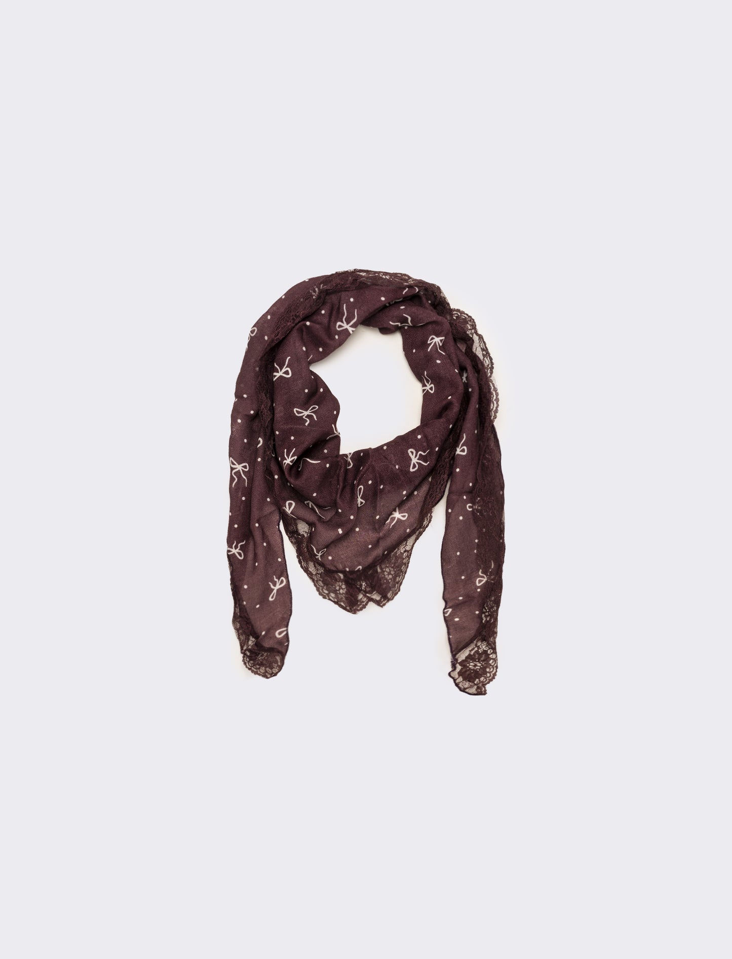 Foulard bambina triangolo con pizzo - Bordeaux