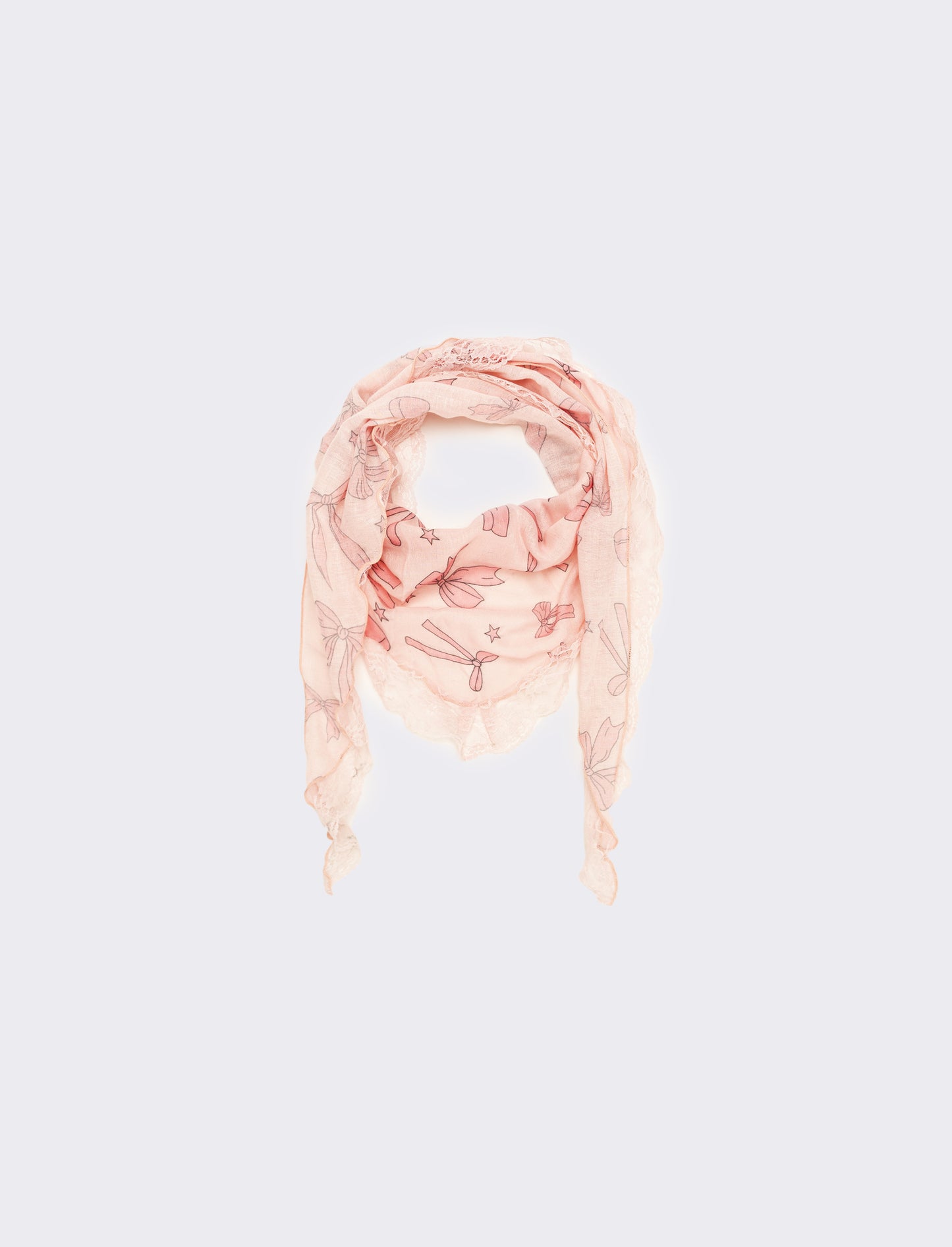 Foulard bambina triangolo con pizzo - Rosa