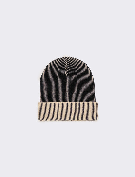 Cappello uomo costine bicolor - Nero