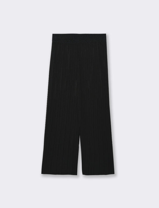 Pantaloni leggeri effetto plissé. - Nero