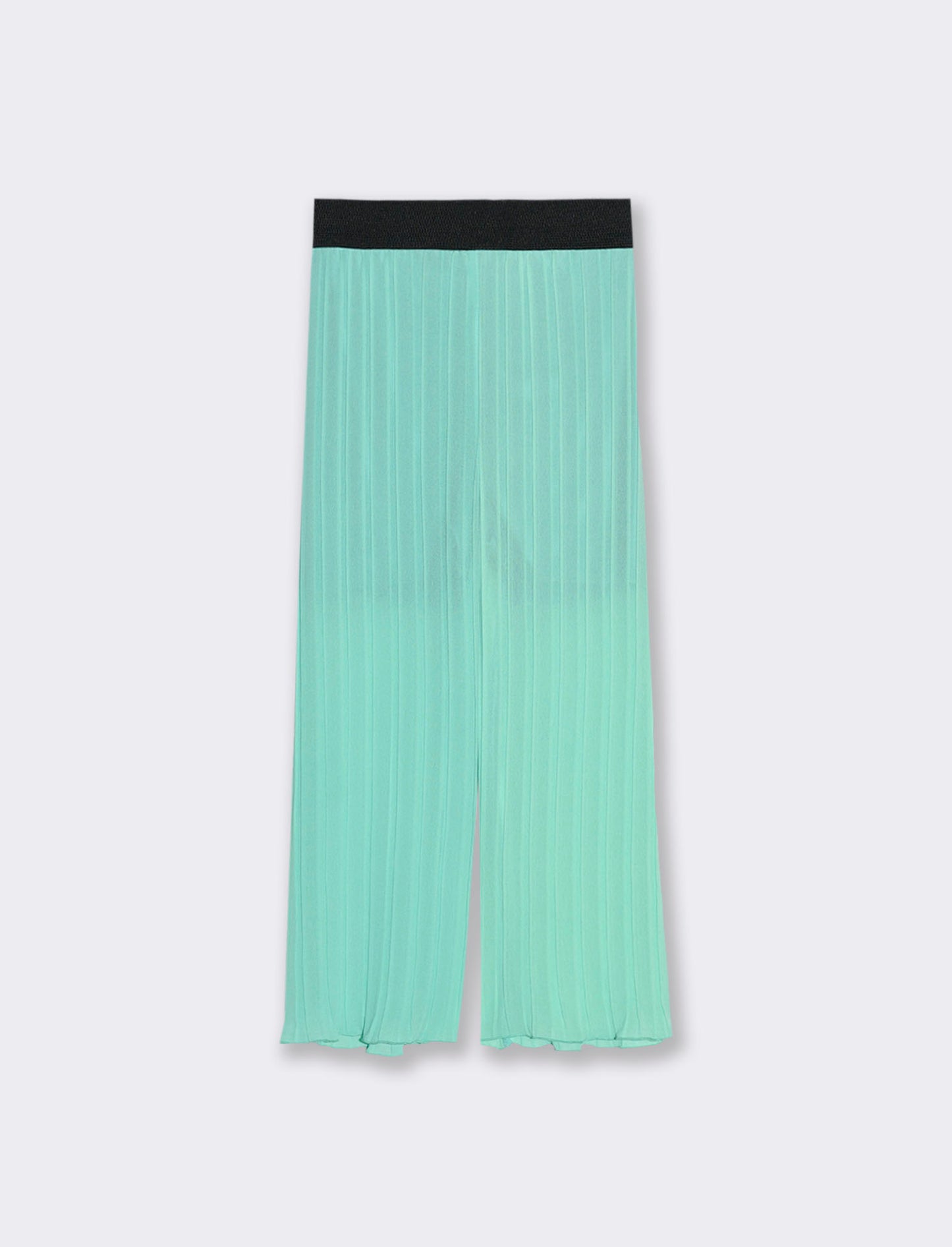 Pantaloni leggeri effetto plissé. - Verde
