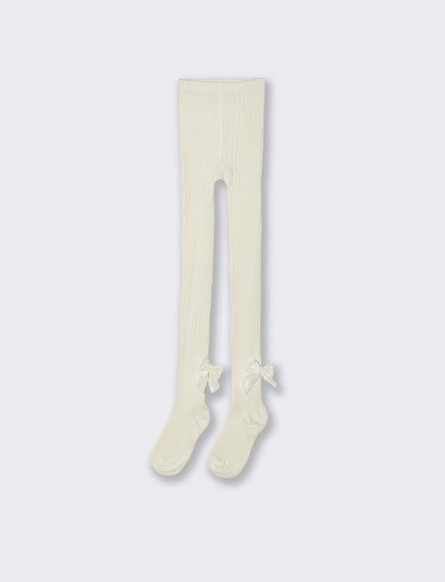 Calze con fiocco in velluto. - Bianco latte