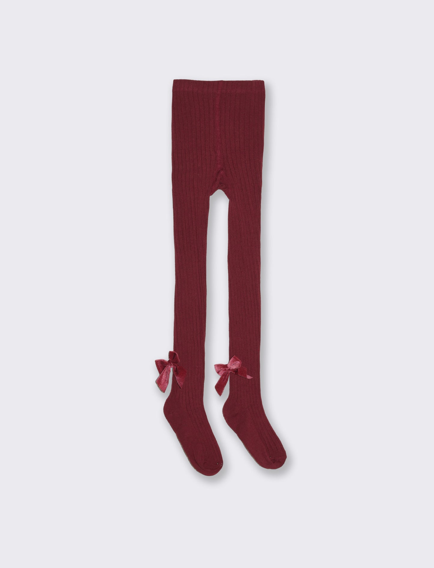Calze con fiocco in velluto. - Bordeaux