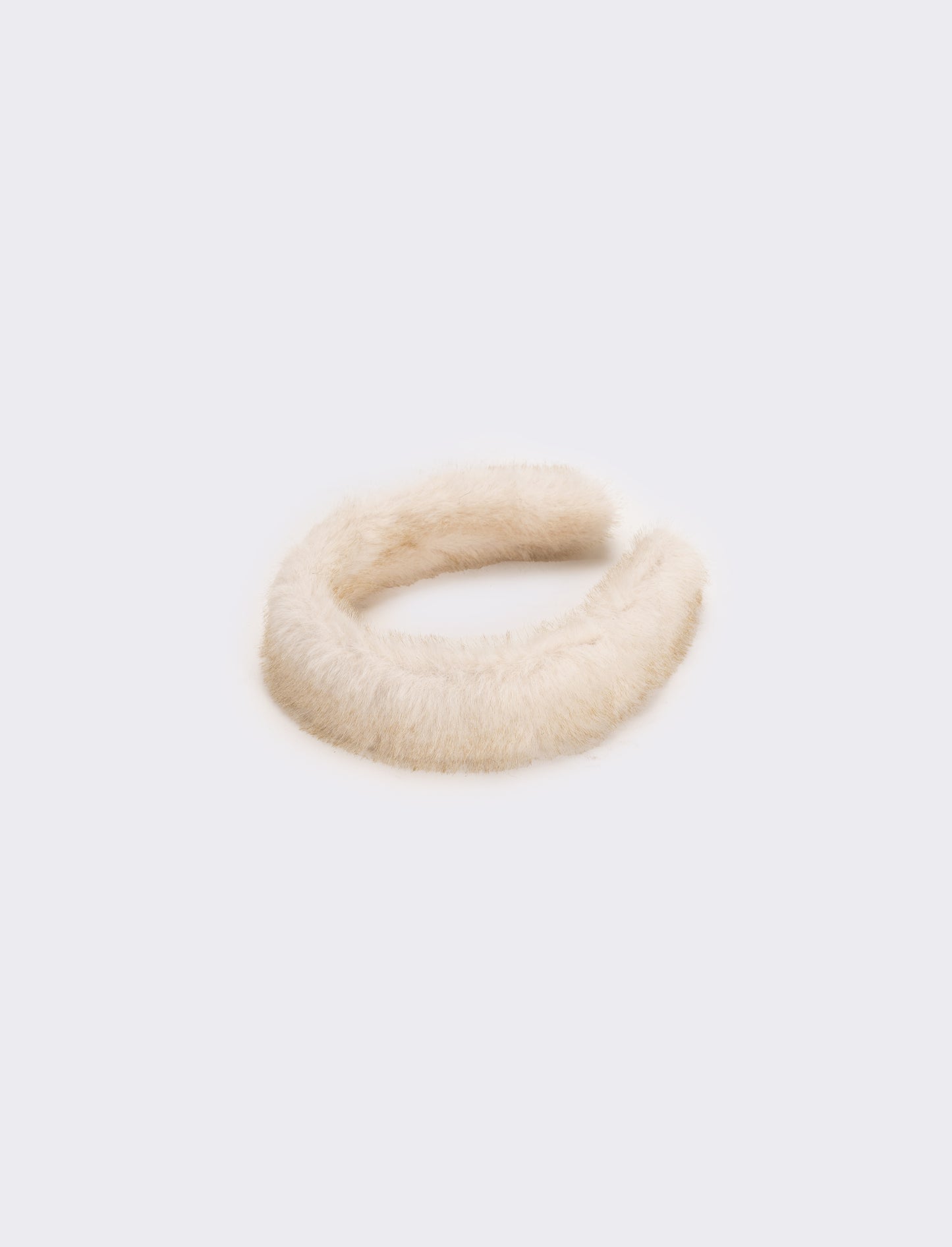 Cerchietto donna pelliccia - Bianco sporco