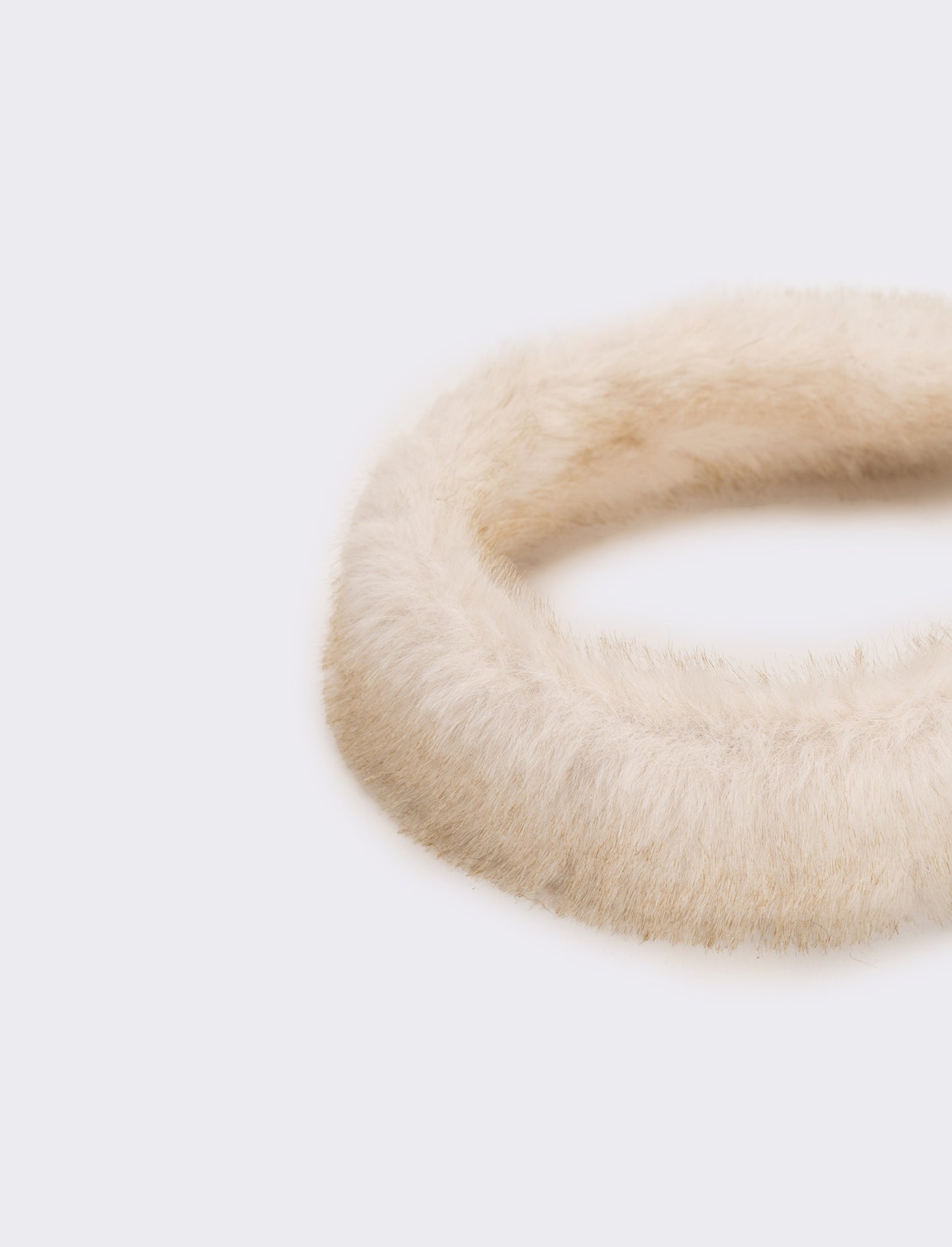 Cerchietto donna pelliccia - Bianco sporco