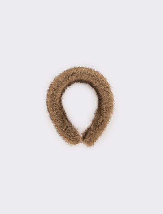 Cerchietto donna pelliccia - Beige