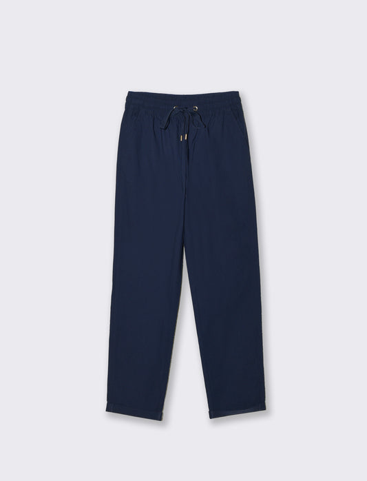 Pantalone con elastico e coulisse - Blu