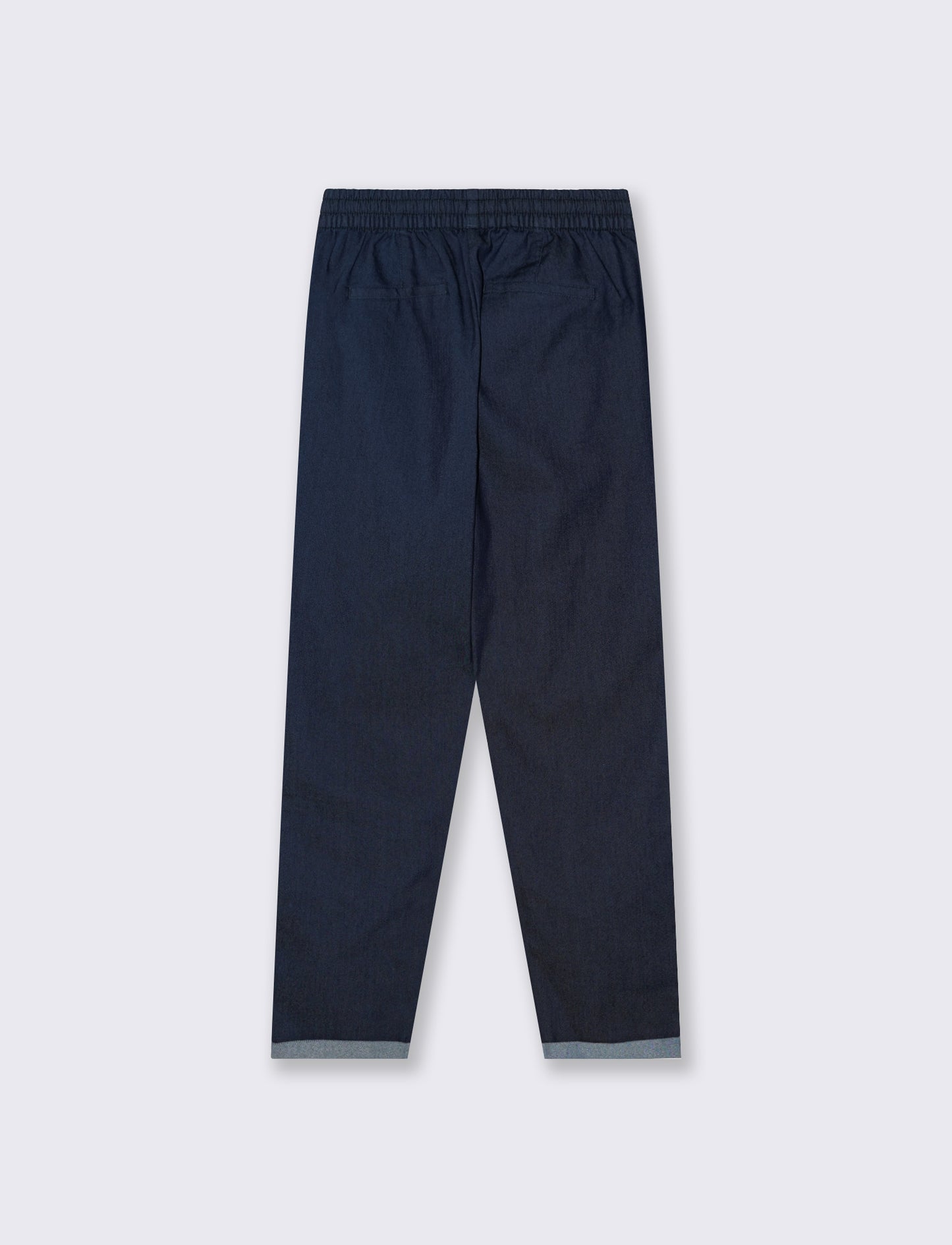 Pantalone Comodo con Coulisse e Risvolto - DENIM SCURO