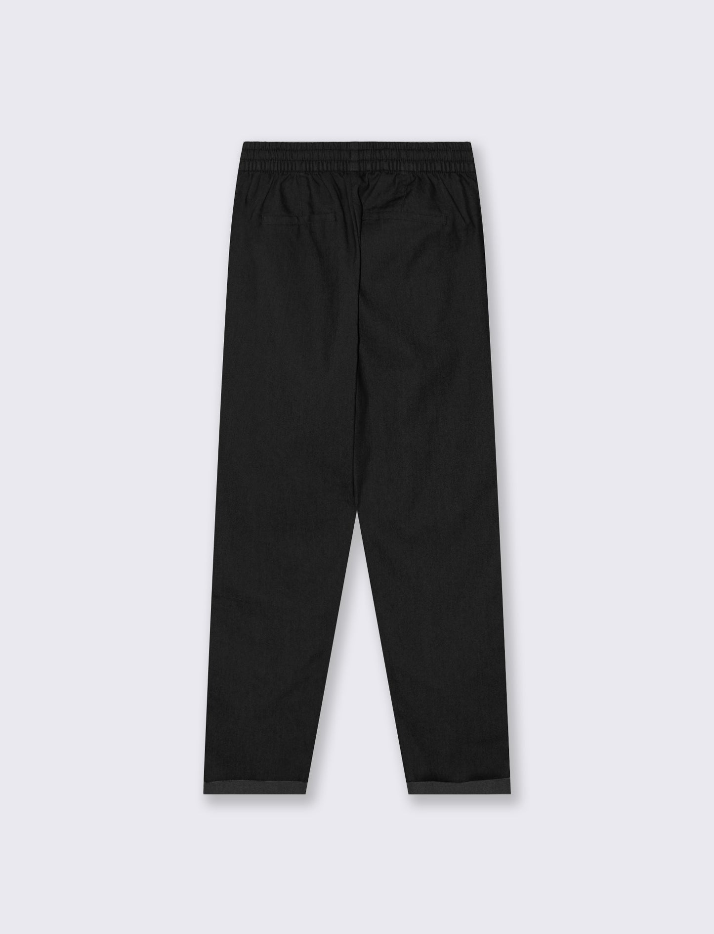 Comfortable Pants with Drawstring and Cuff - Black
