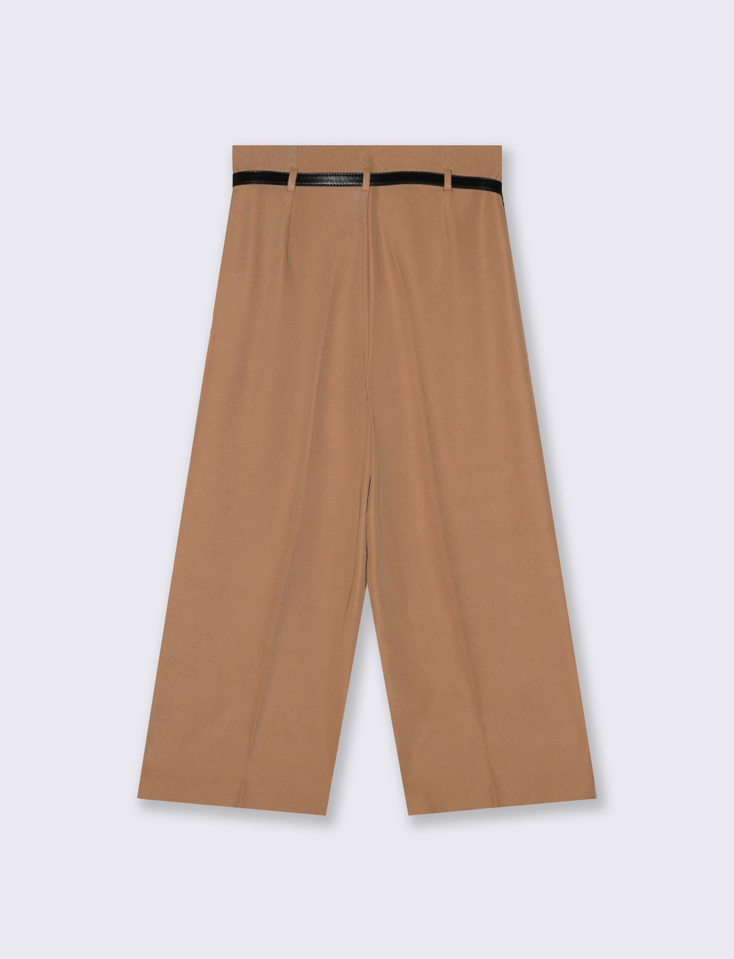 Culotte Pants with Belt and Elastic - BROWN