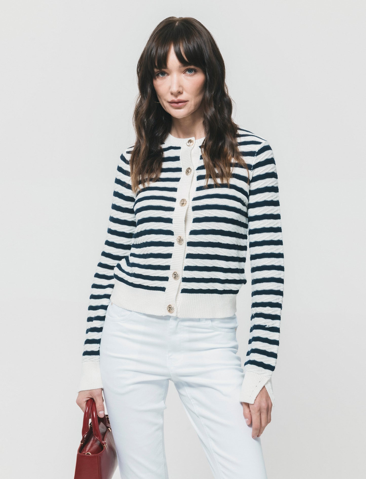 Long Sleeve Braided Cardigan - 
