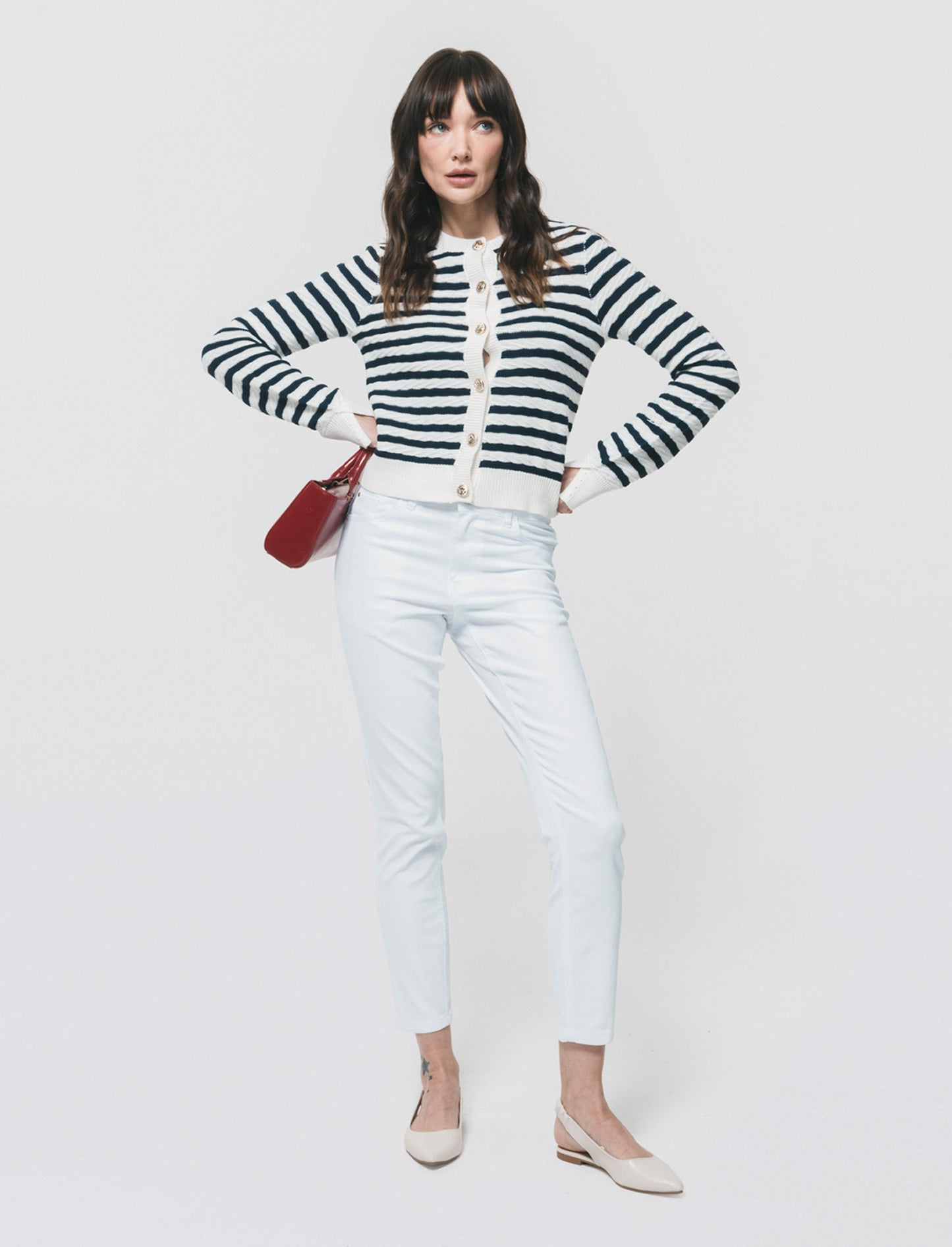 Long Sleeve Braided Cardigan - 