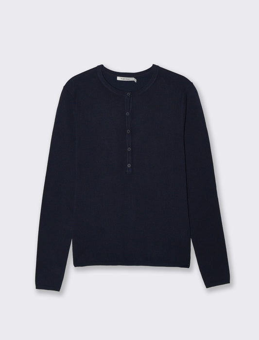 Pullover Scollo Serafino Manica Lunga - Blu