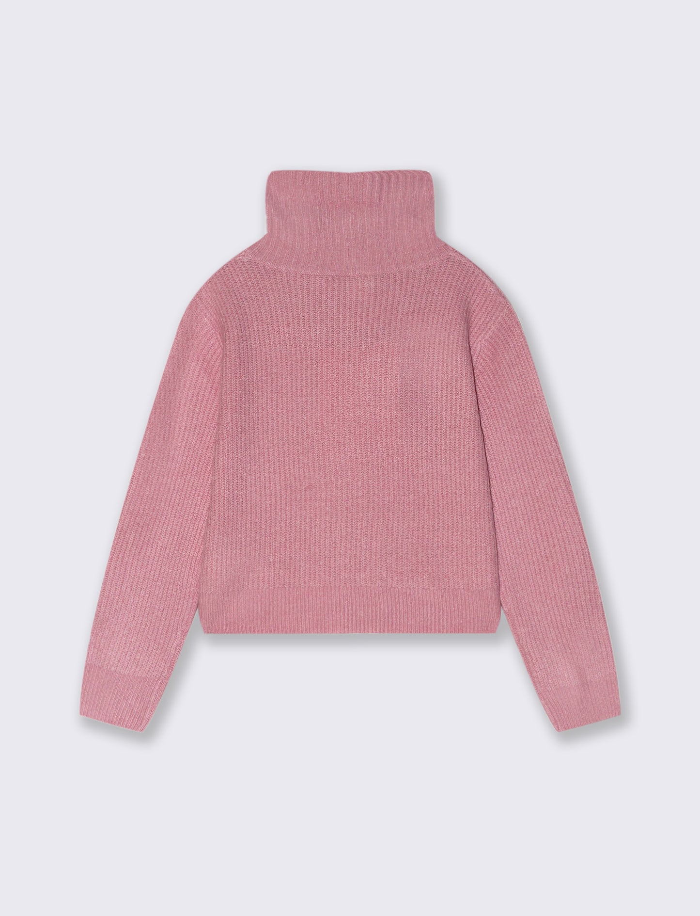 Maglia modello cardigan con zip. - Rosa