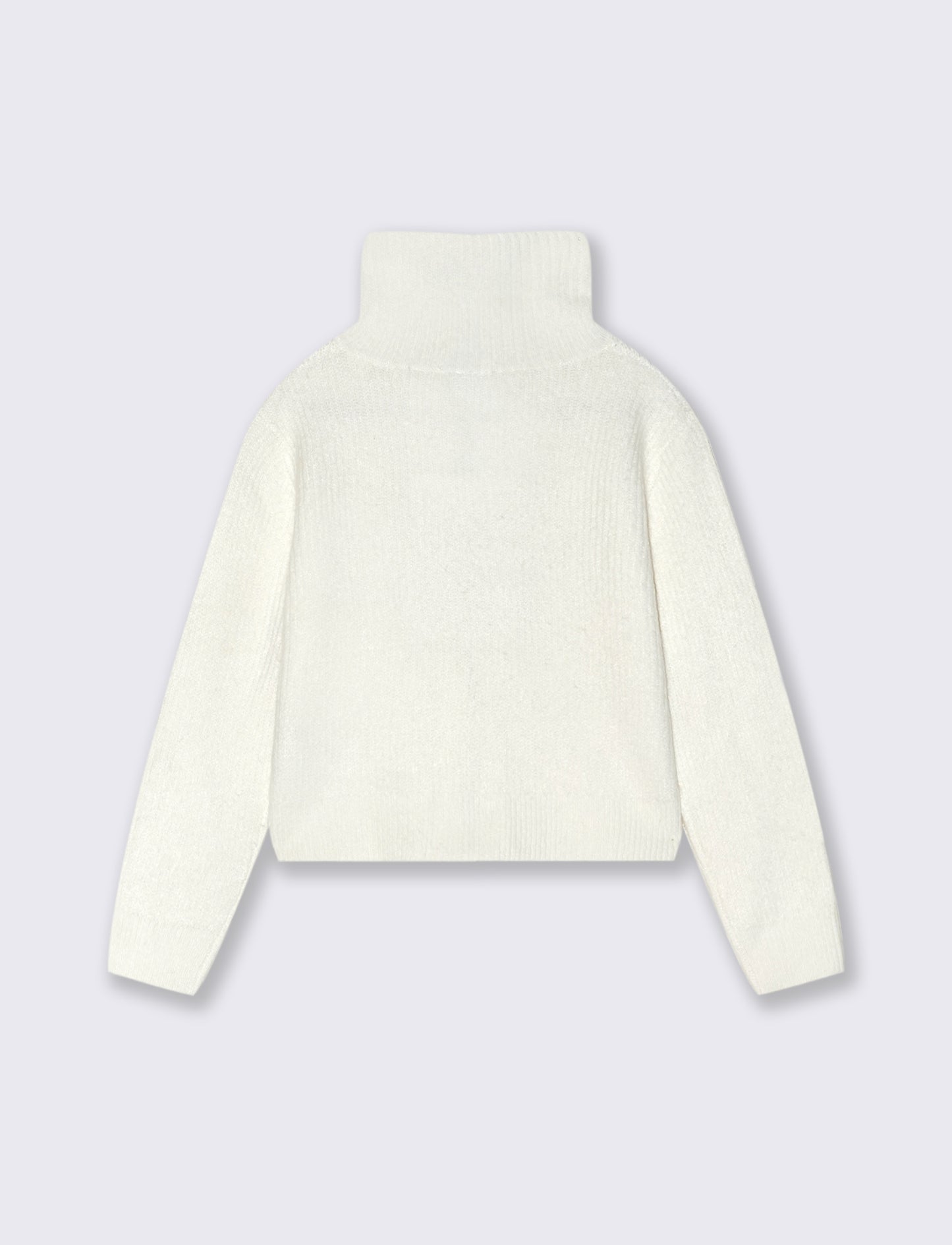 Maglia modello cardigan con zip. - Bianco latte