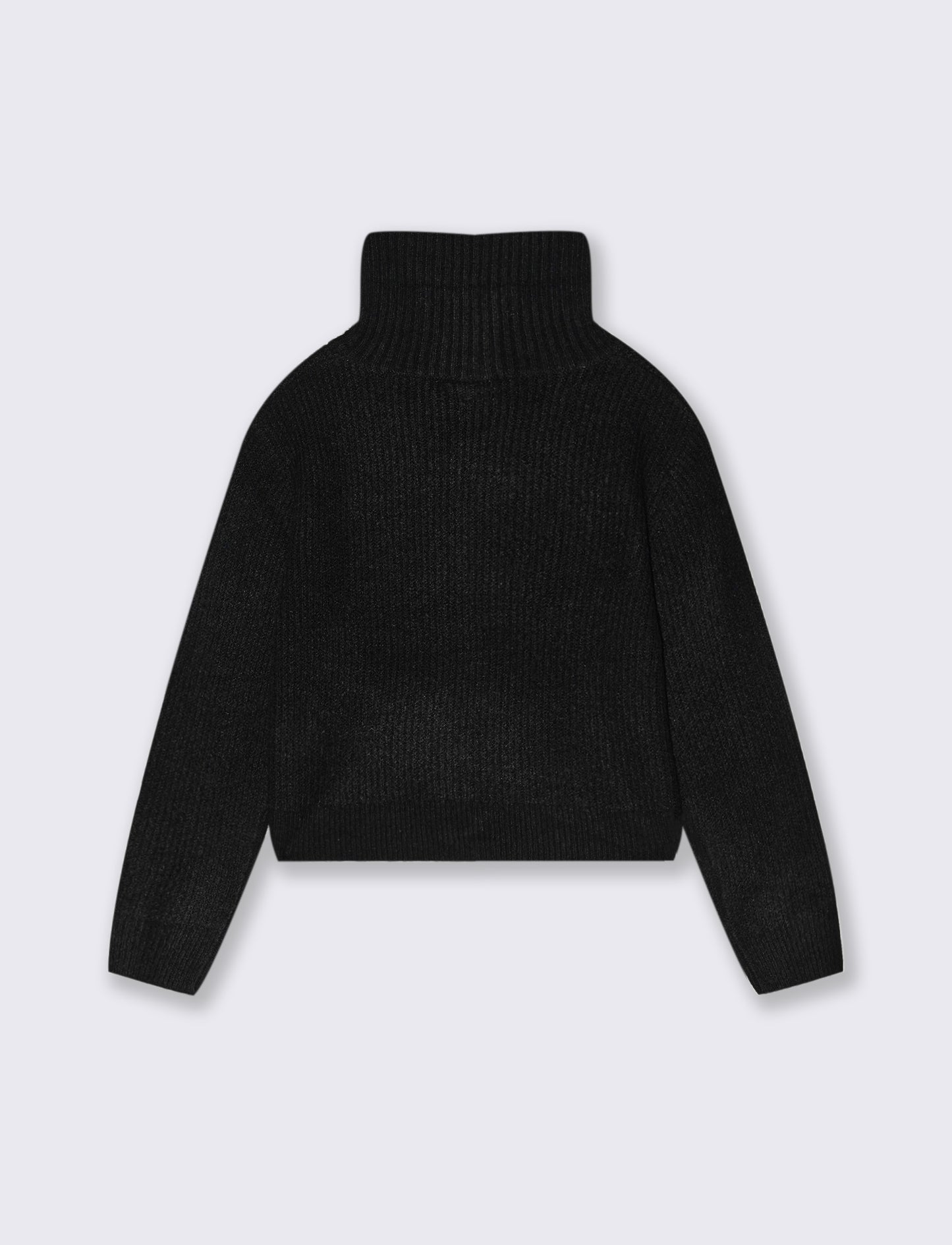 Maglia modello cardigan con zip. - Nero