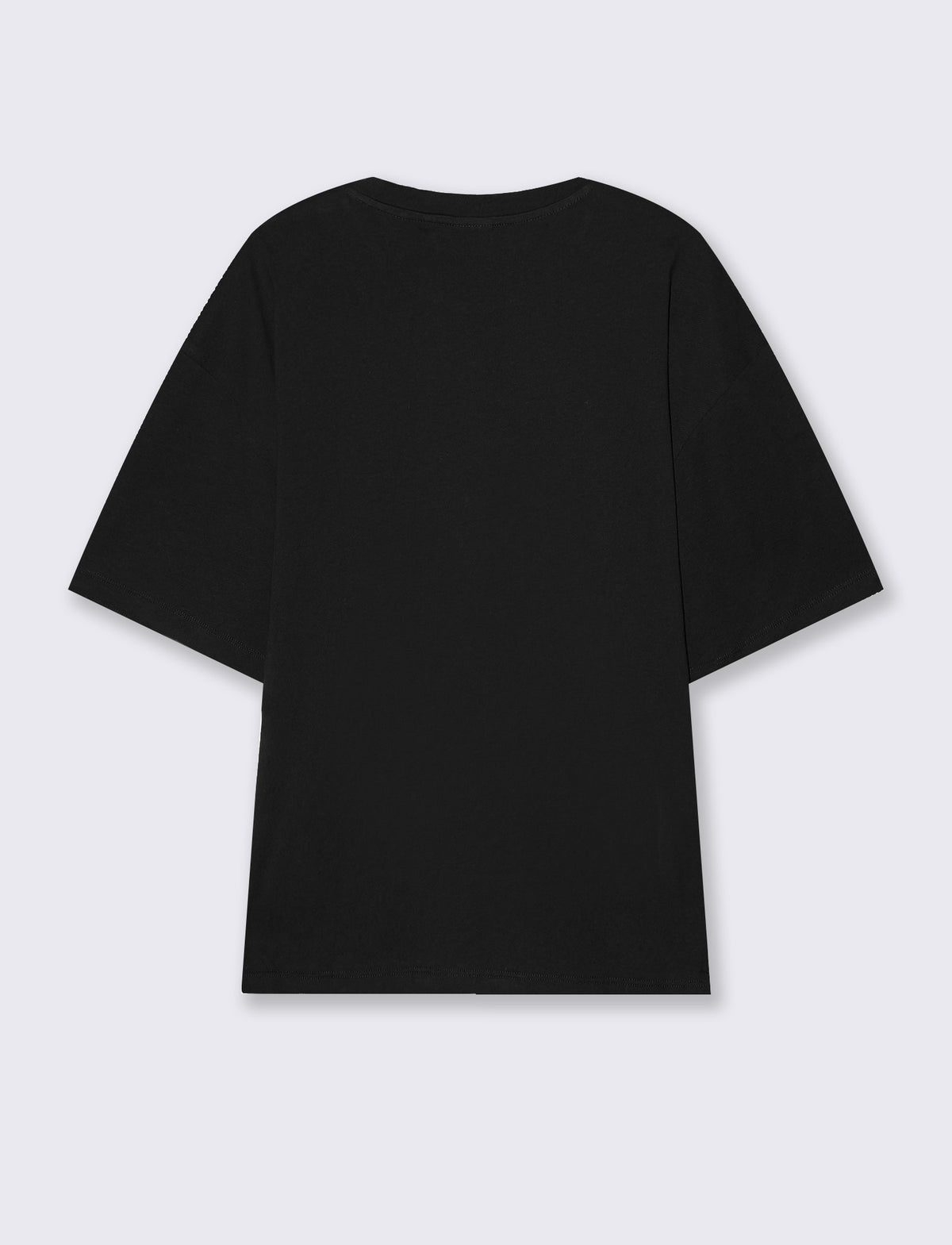 T-SHIRT BASIC IN COTONE BOXY FIT - Nero