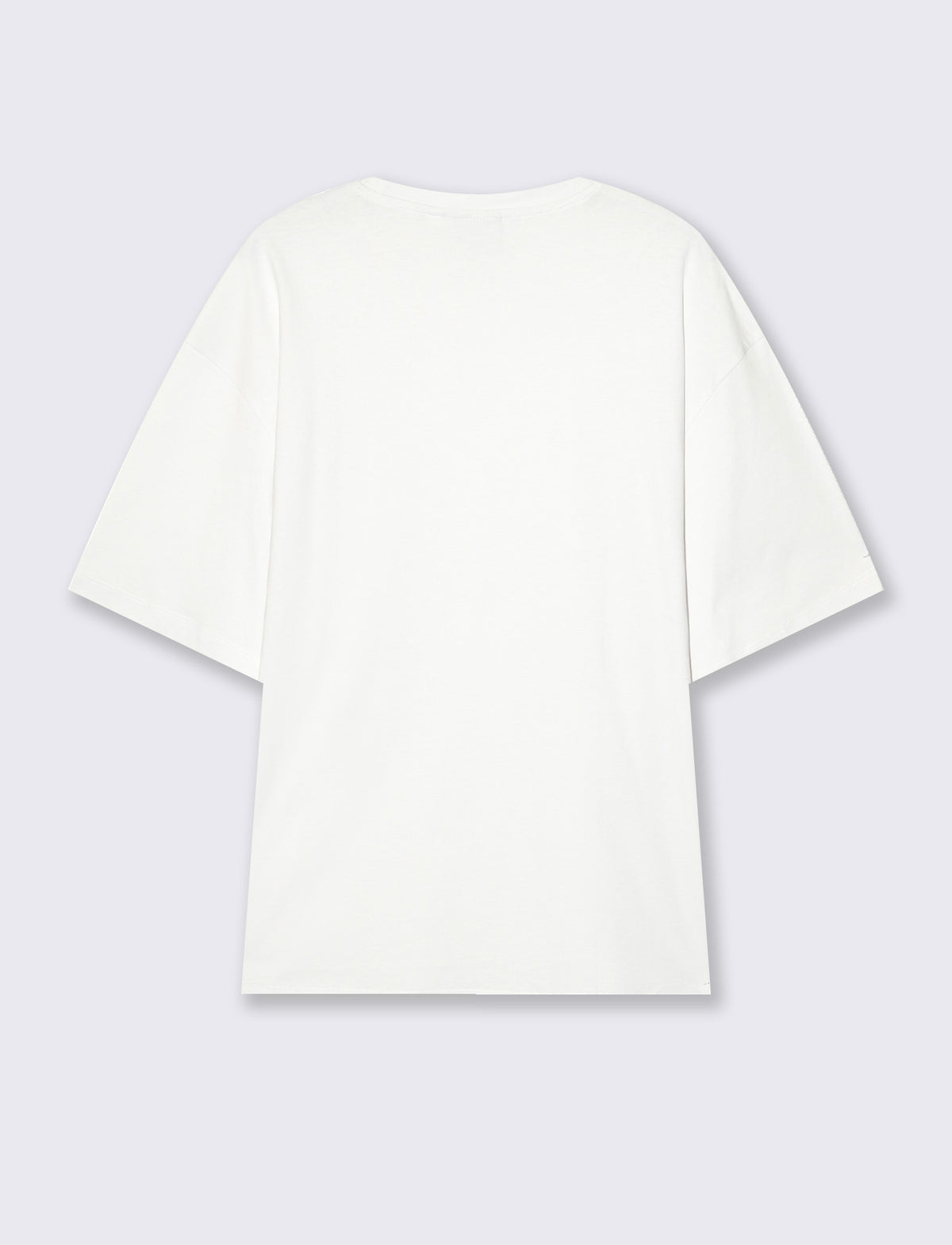 T-SHIRT BASIC IN COTONE BOXY FIT - Bianco