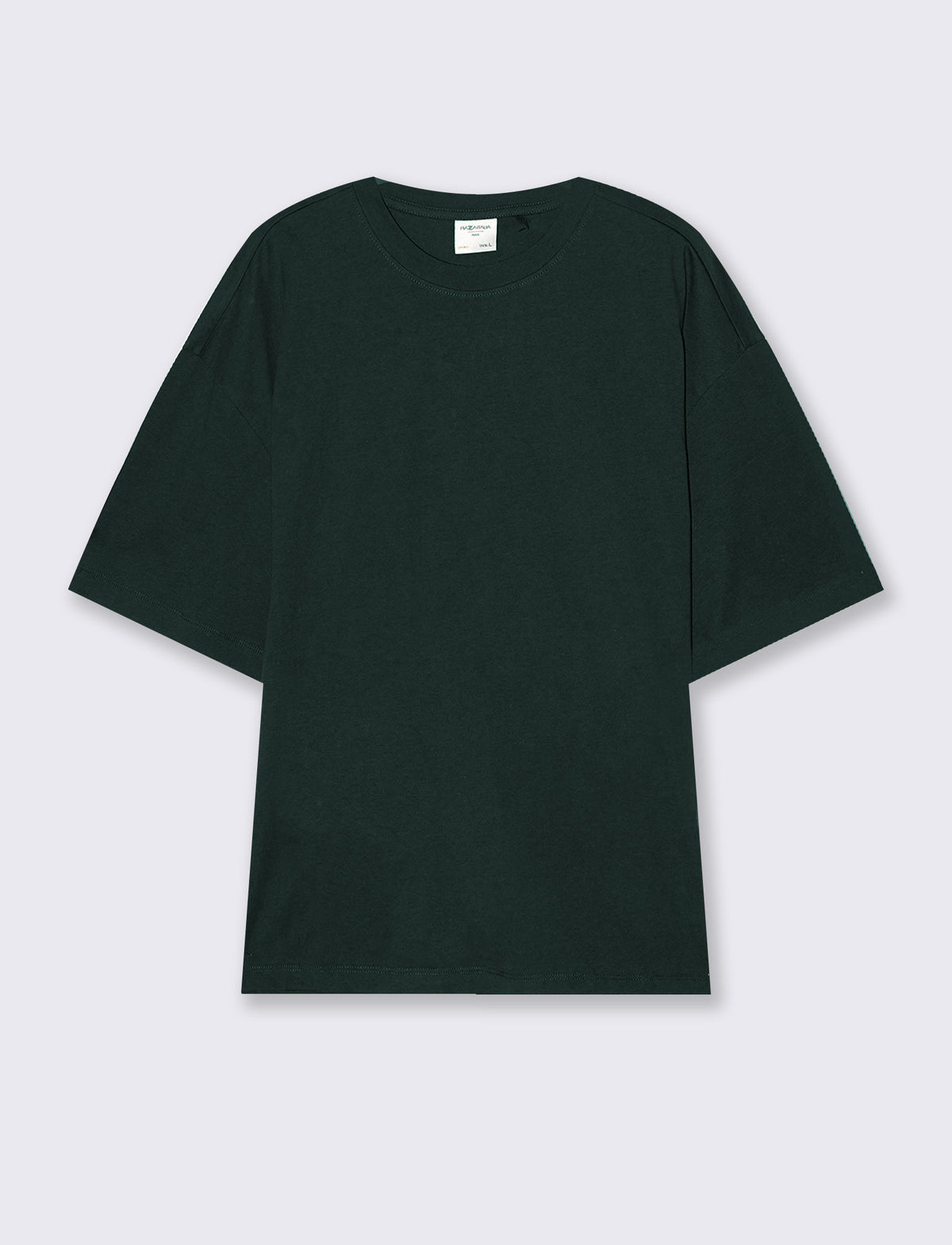 T-SHIRT BASIC IN COTONE BOXY FIT - Verde scuro