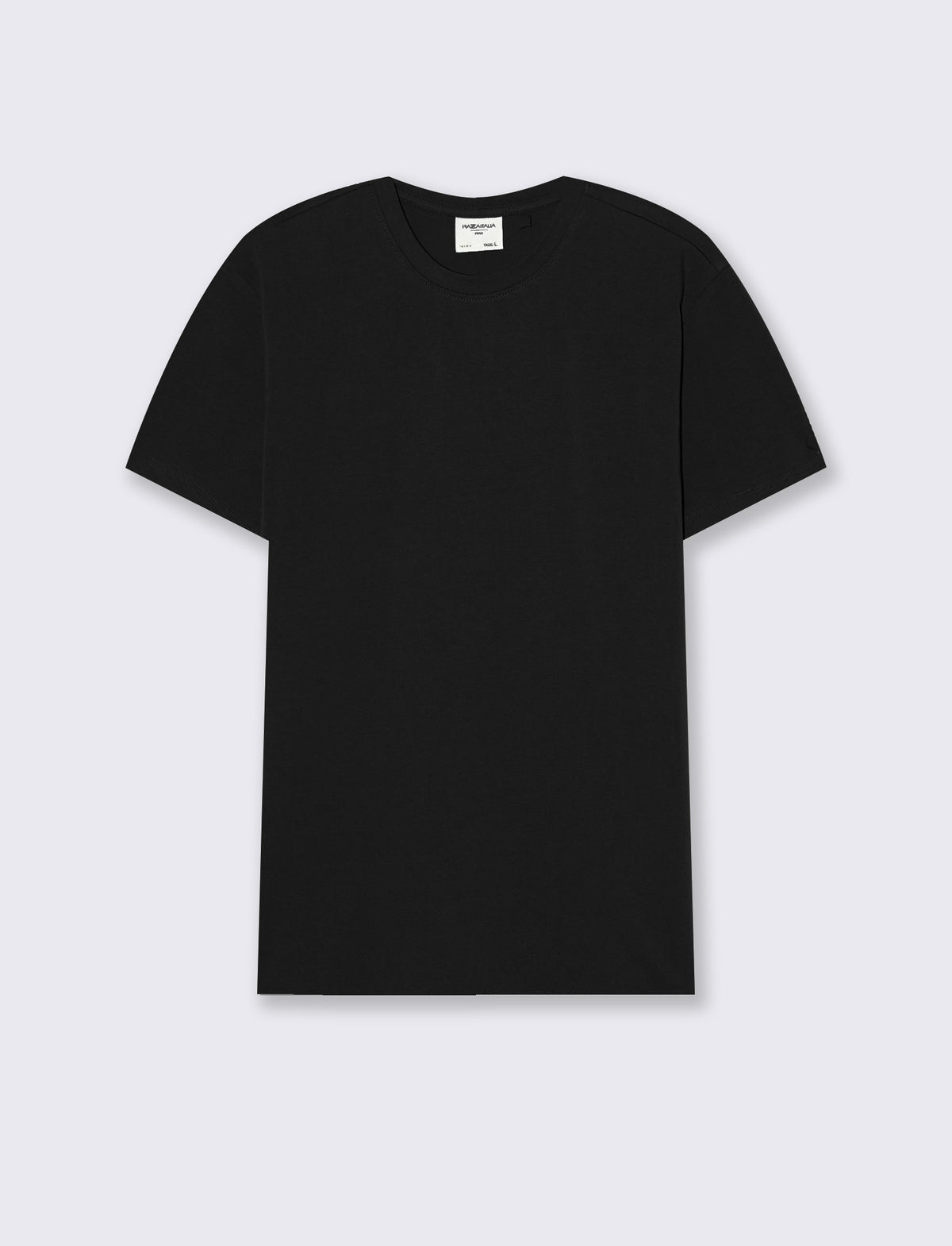 T-SHIRT BASIC IN COTONE ELASTICIZZATO SLIM FIT - Nero