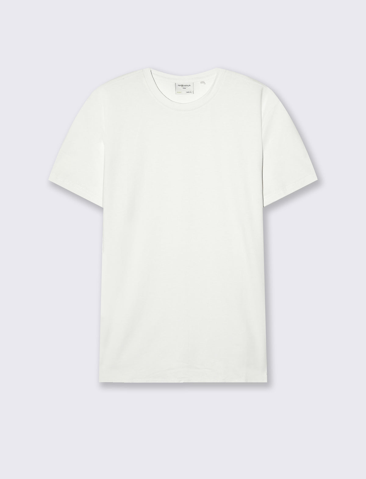 T-SHIRT BASIC IN COTONE ELASTICIZZATO SLIM FIT - Bianco