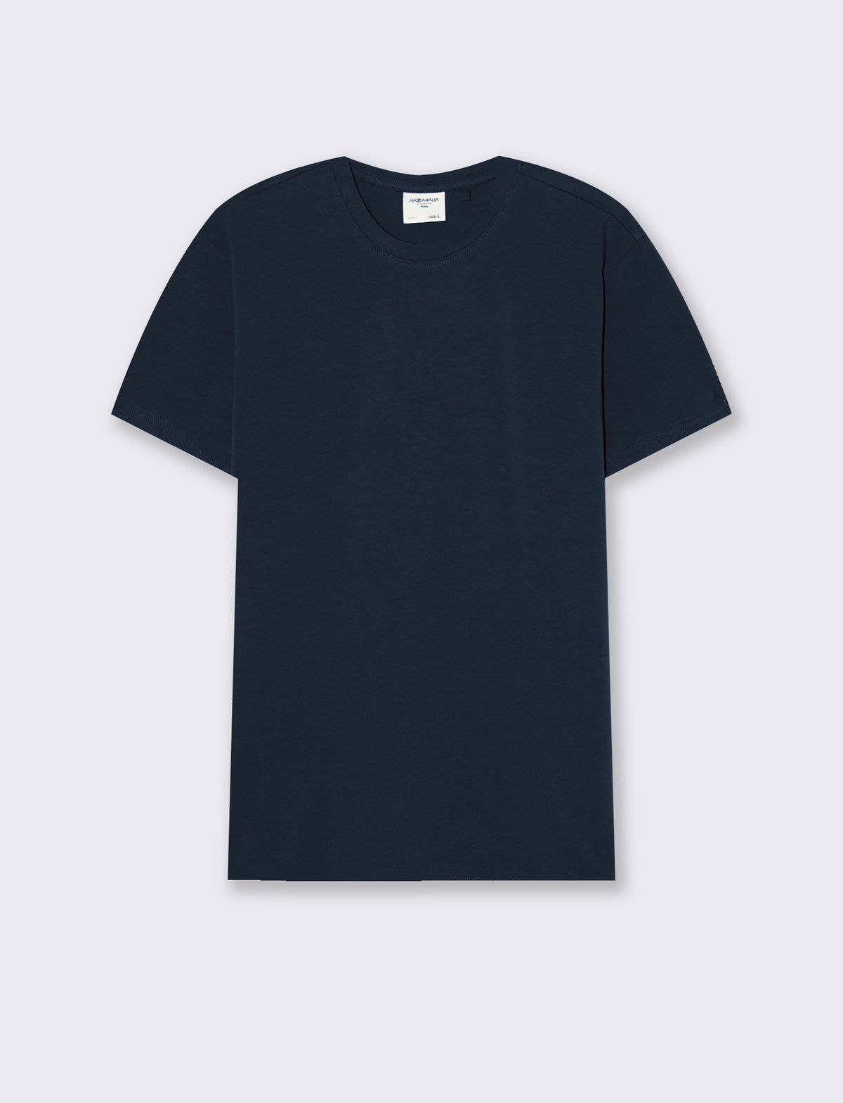 T-SHIRT BASIC IN COTONE ELASTICIZZATO SLIM FIT - Blu notte