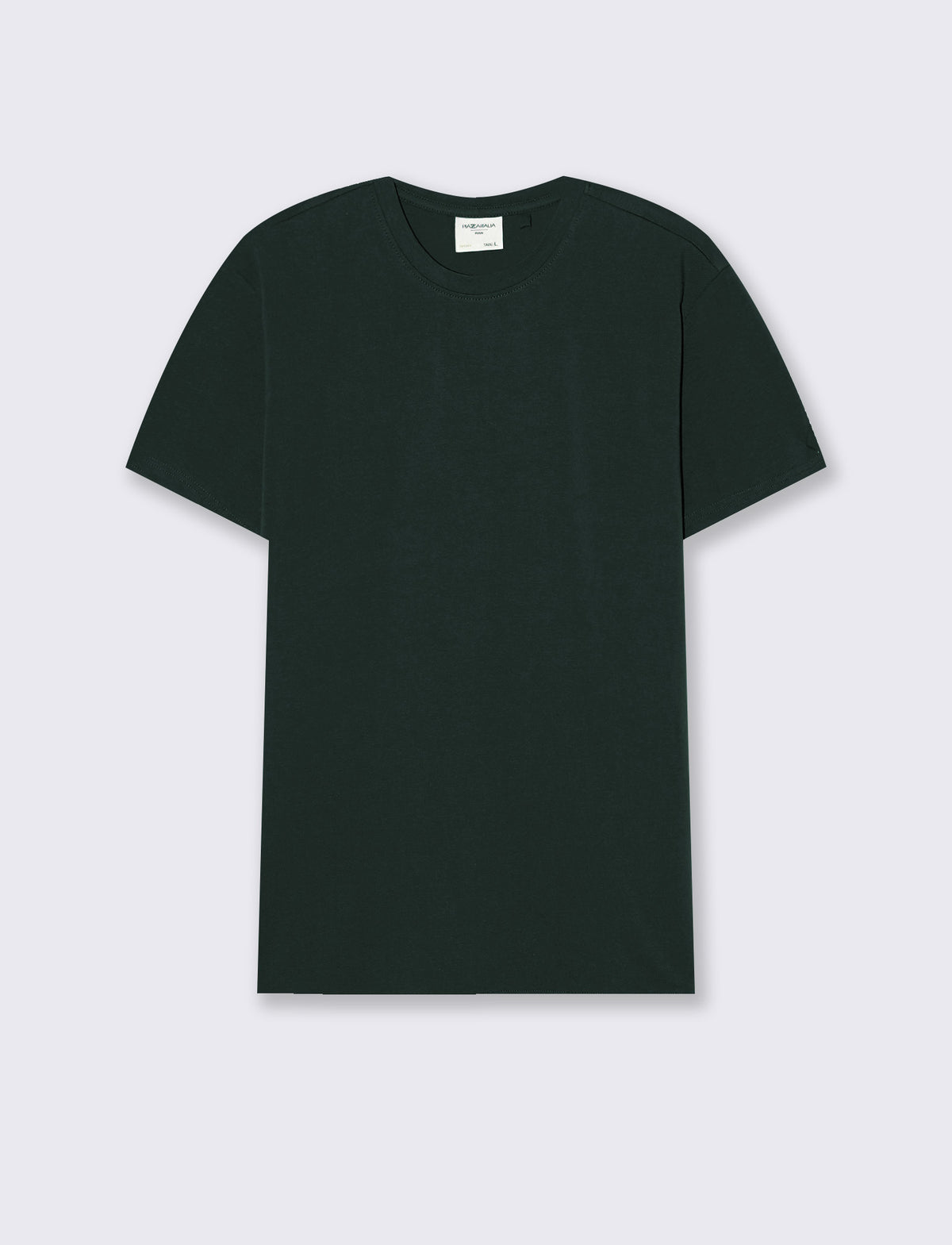 T-SHIRT BASIC IN COTONE ELASTICIZZATO SLIM FIT - Verde scuro