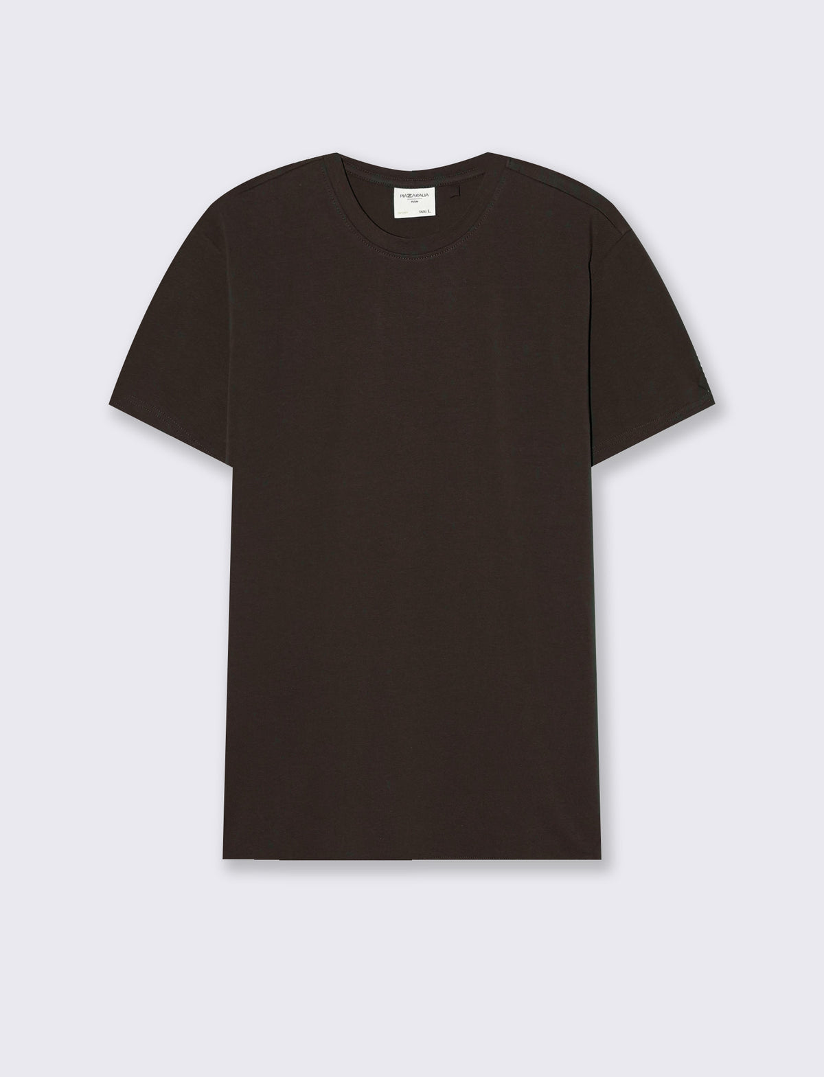 T-SHIRT BASIC IN COTONE ELASTICIZZATO SLIM FIT - Moro