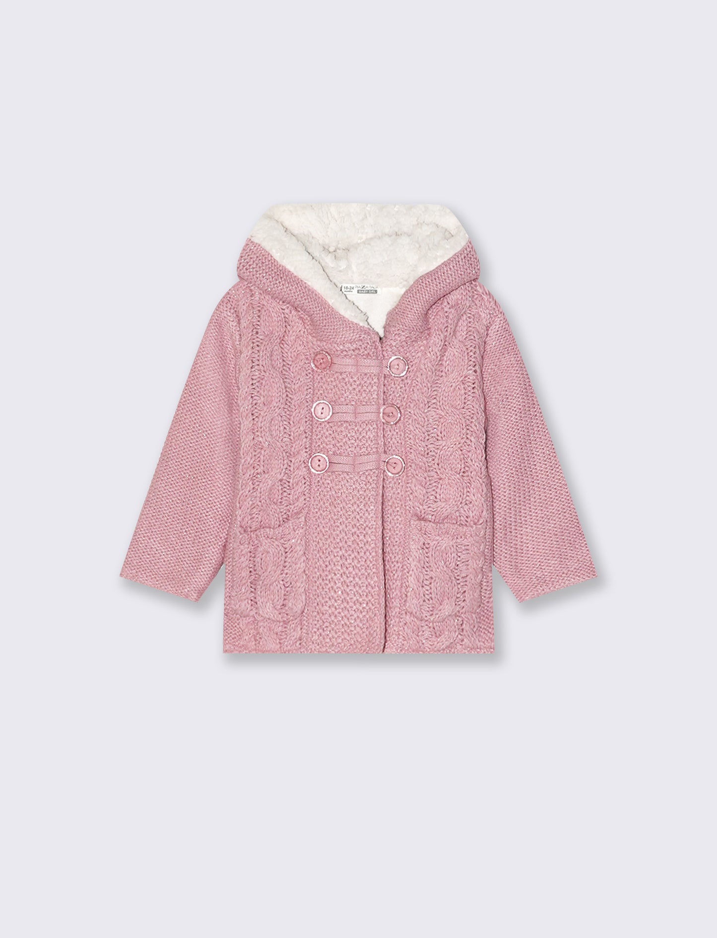 Cardigan con interno in pile - Lilla
