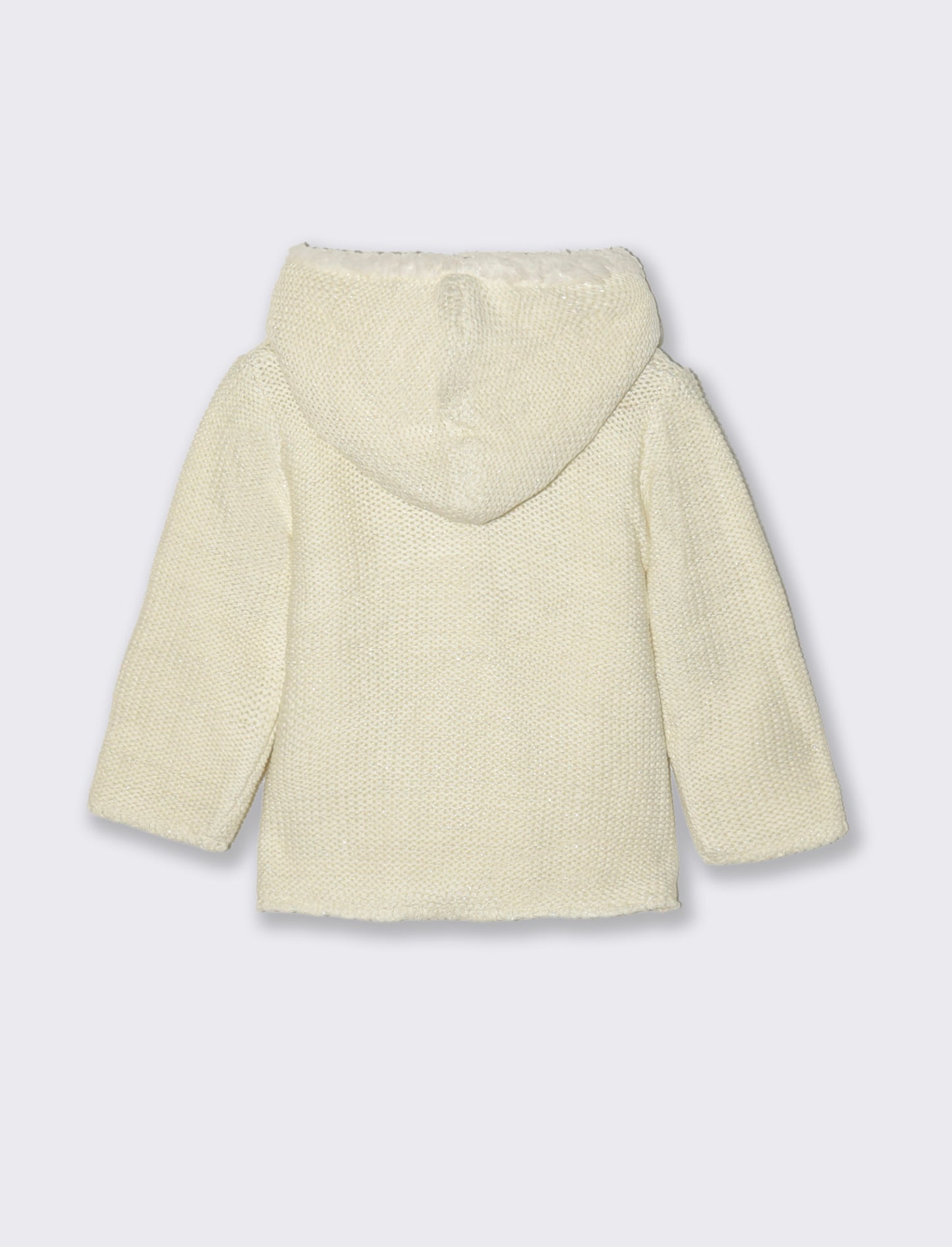 Cardigan con interno in pile - Bianco latte