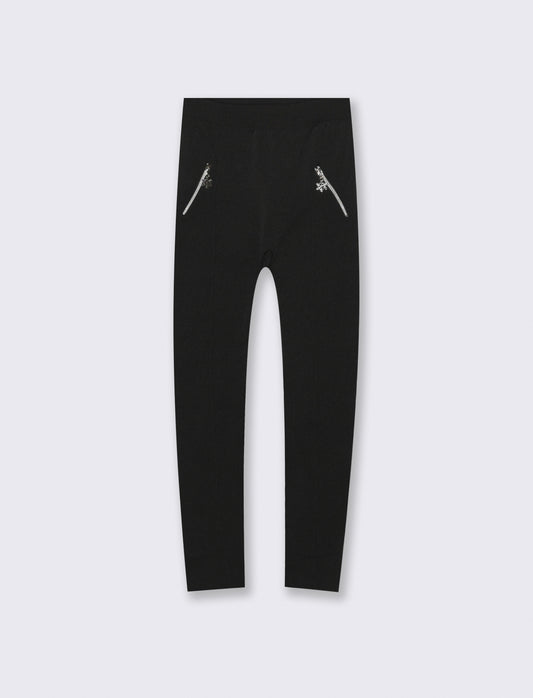 Leggings aderente con zip - Nero