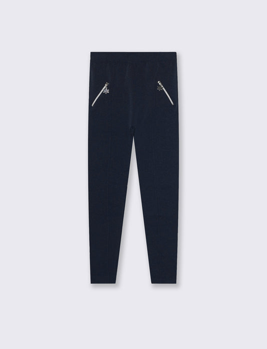 Leggings aderente con zip - Blu