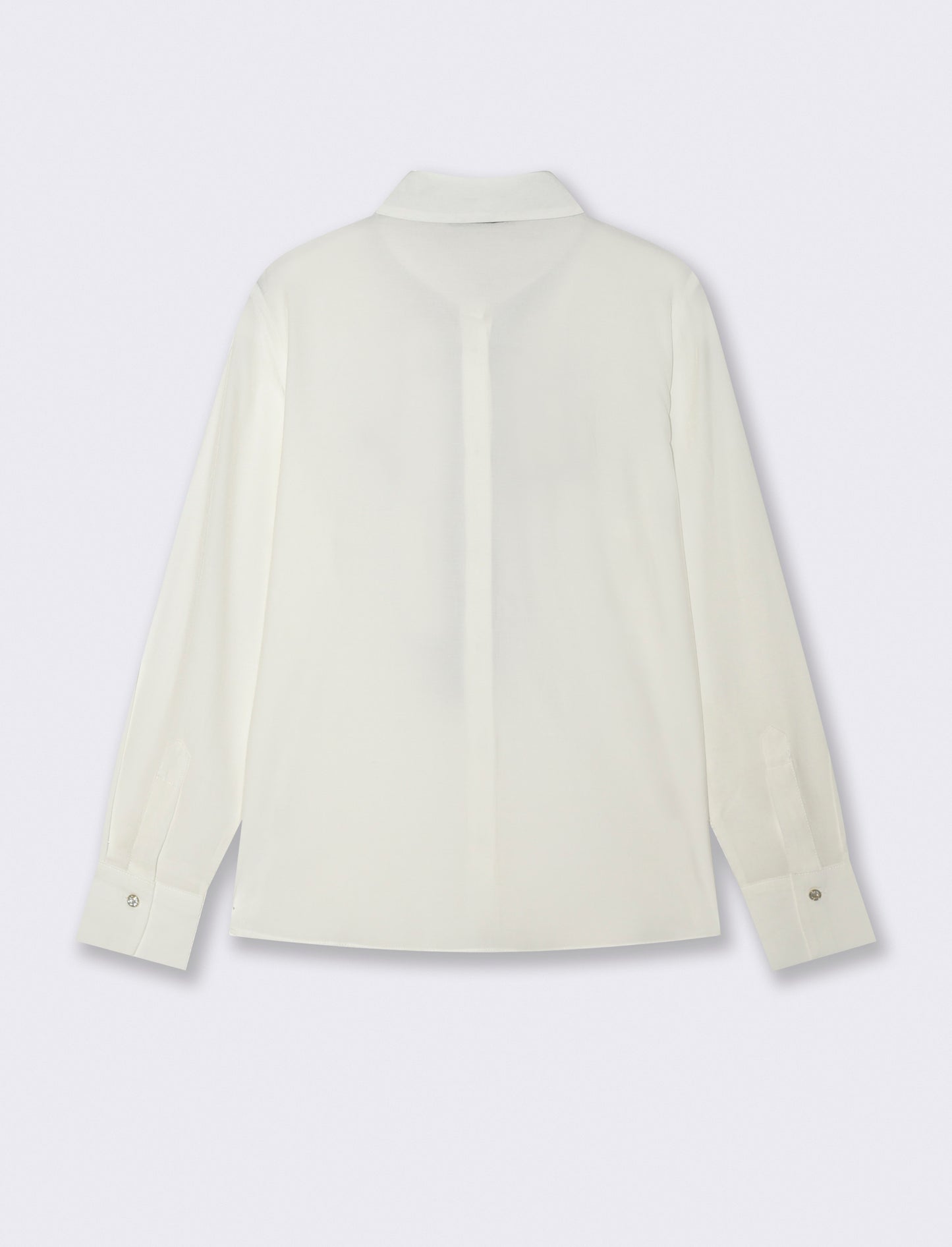 Camicia con fusciacca al collo e maniche lunghe - Bianco