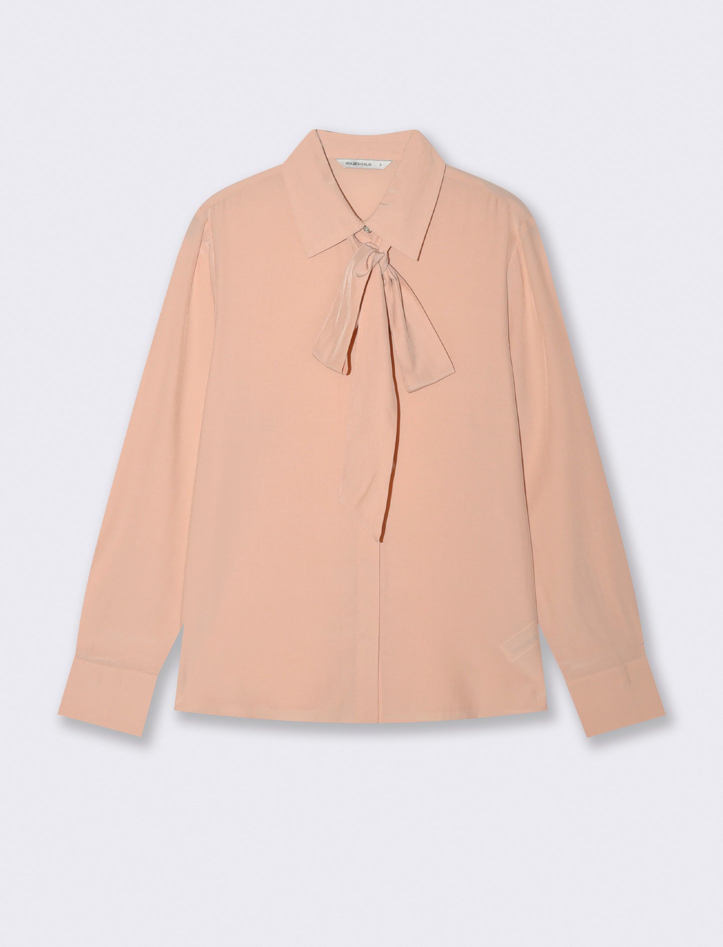 Camicia con fusciacca al collo e maniche lunghe - Pesca